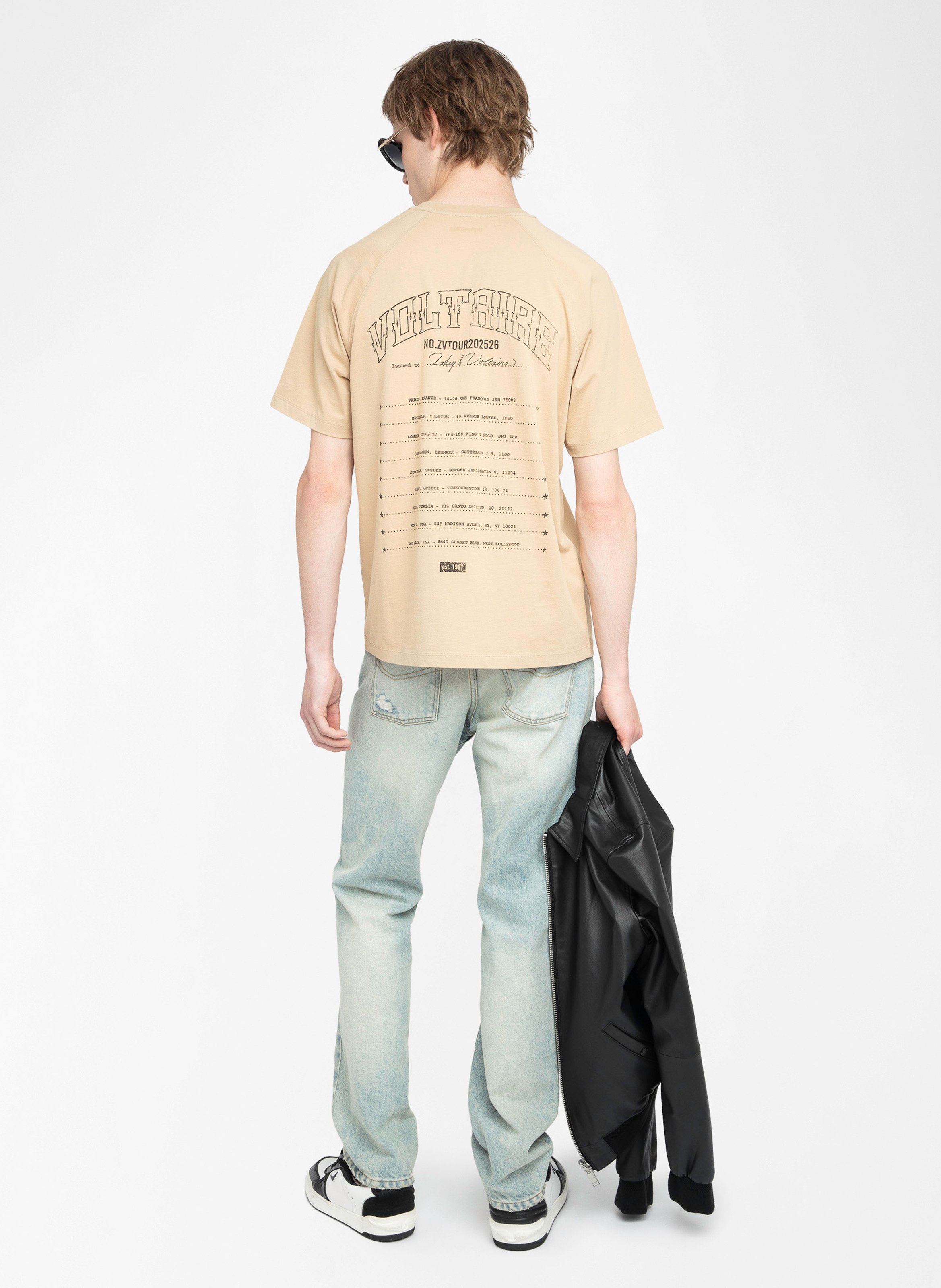 Tee-shirt col rond en coton ZADIG&amp;VOLTAIRE Beige