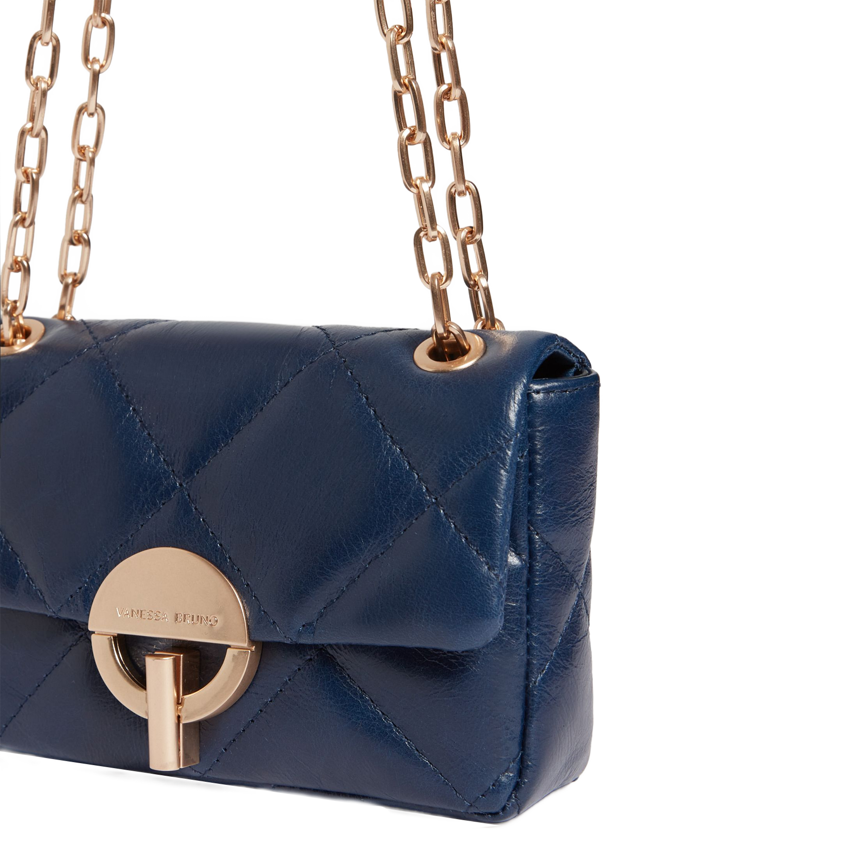 Quilted leather shoulder bag VANESSA BRUNO Blue