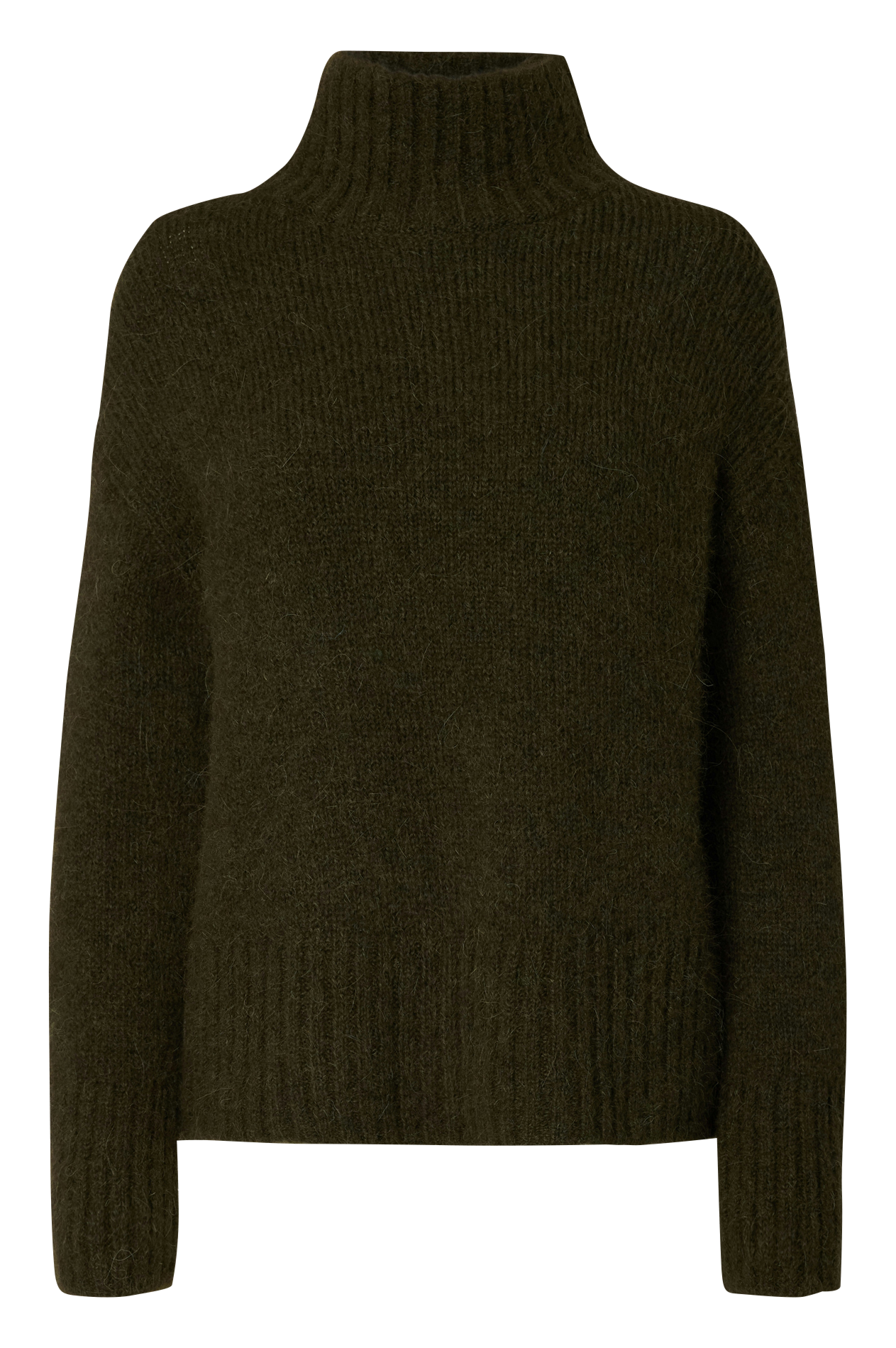 Pull col montant en laine mélangée SELECTED Vert