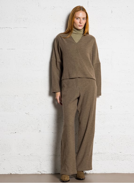 Pantalon large stretch - Look 1