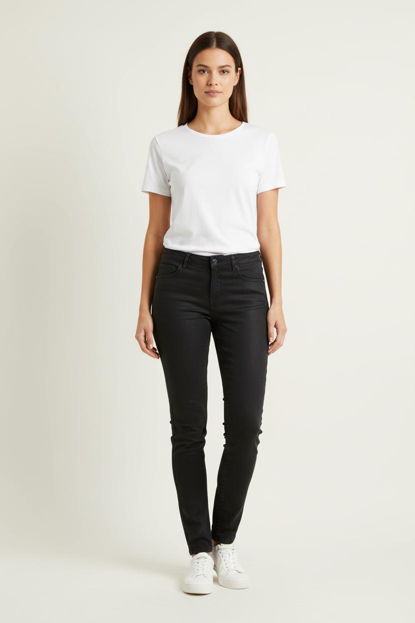 Cropped slim jeans with studs COMPTOIR DES COTONNIERS - Seconde main Black