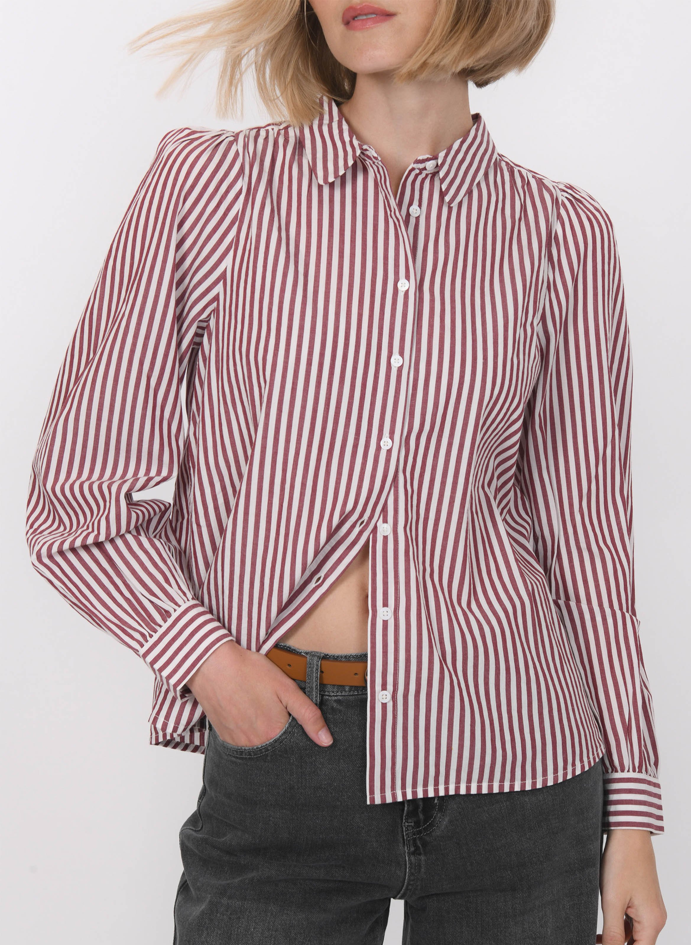 Chemise col classique manches contrastantes en coton KOOKAI Red