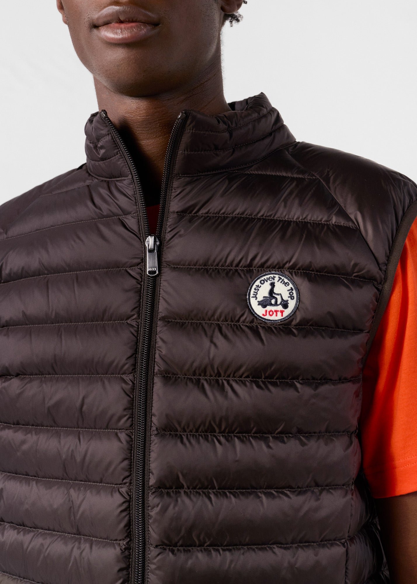 Black sleeveless puffer jacket JOTT Brown