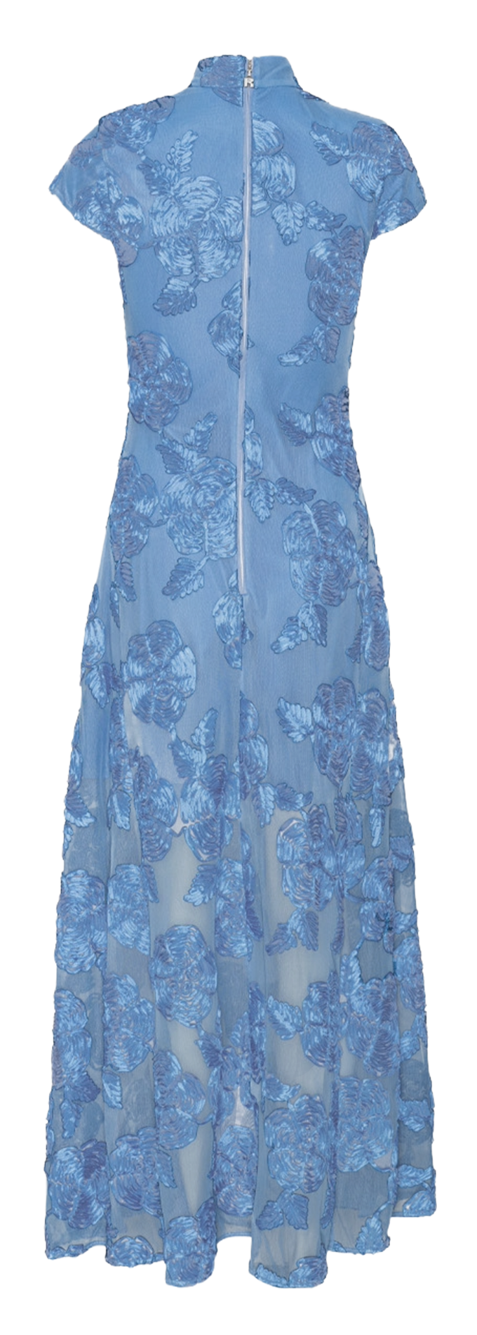Long dress with short sleeves in patterns ROTATE Blue