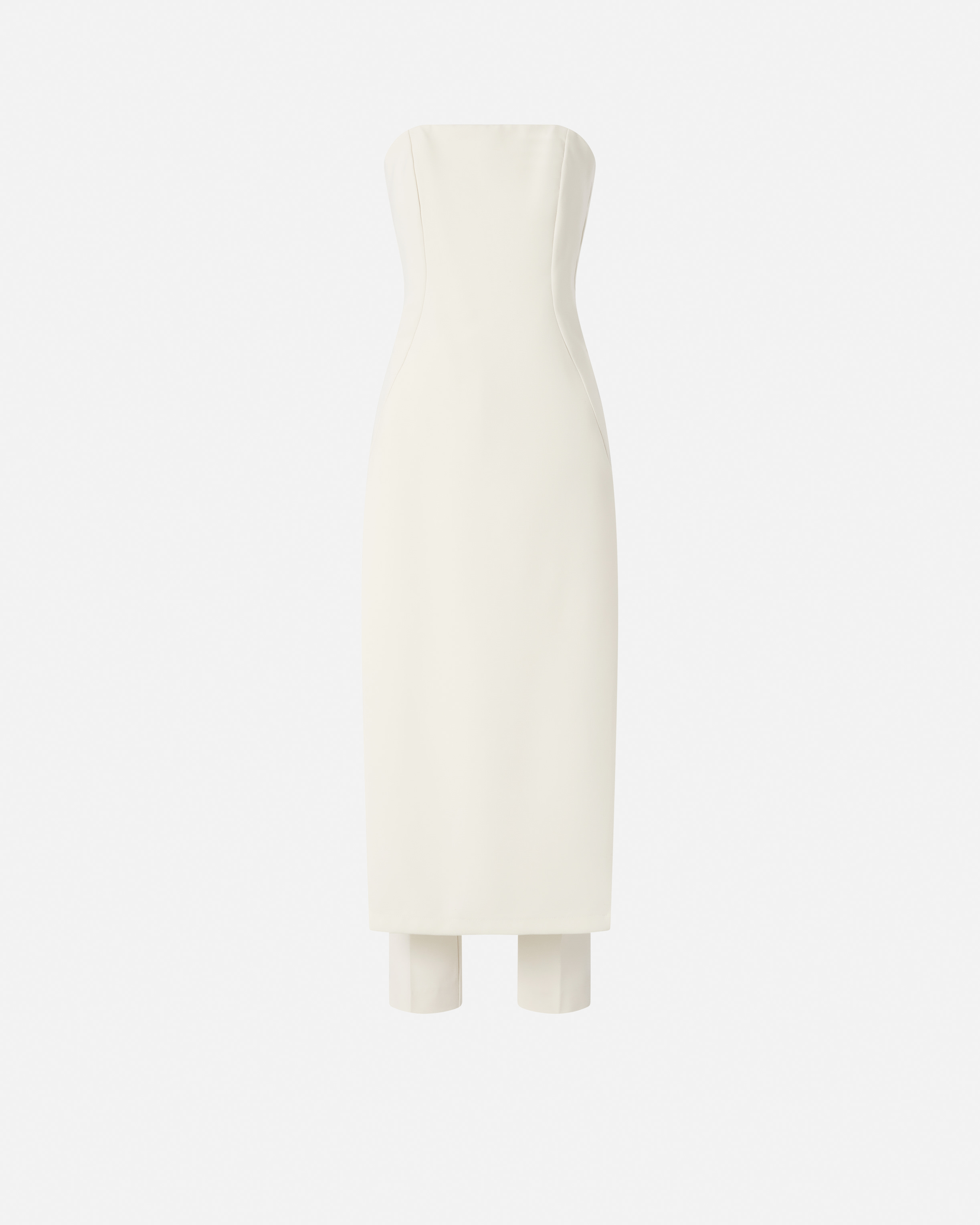 One-piece jumpsuit with skirt front effect. PINKO White