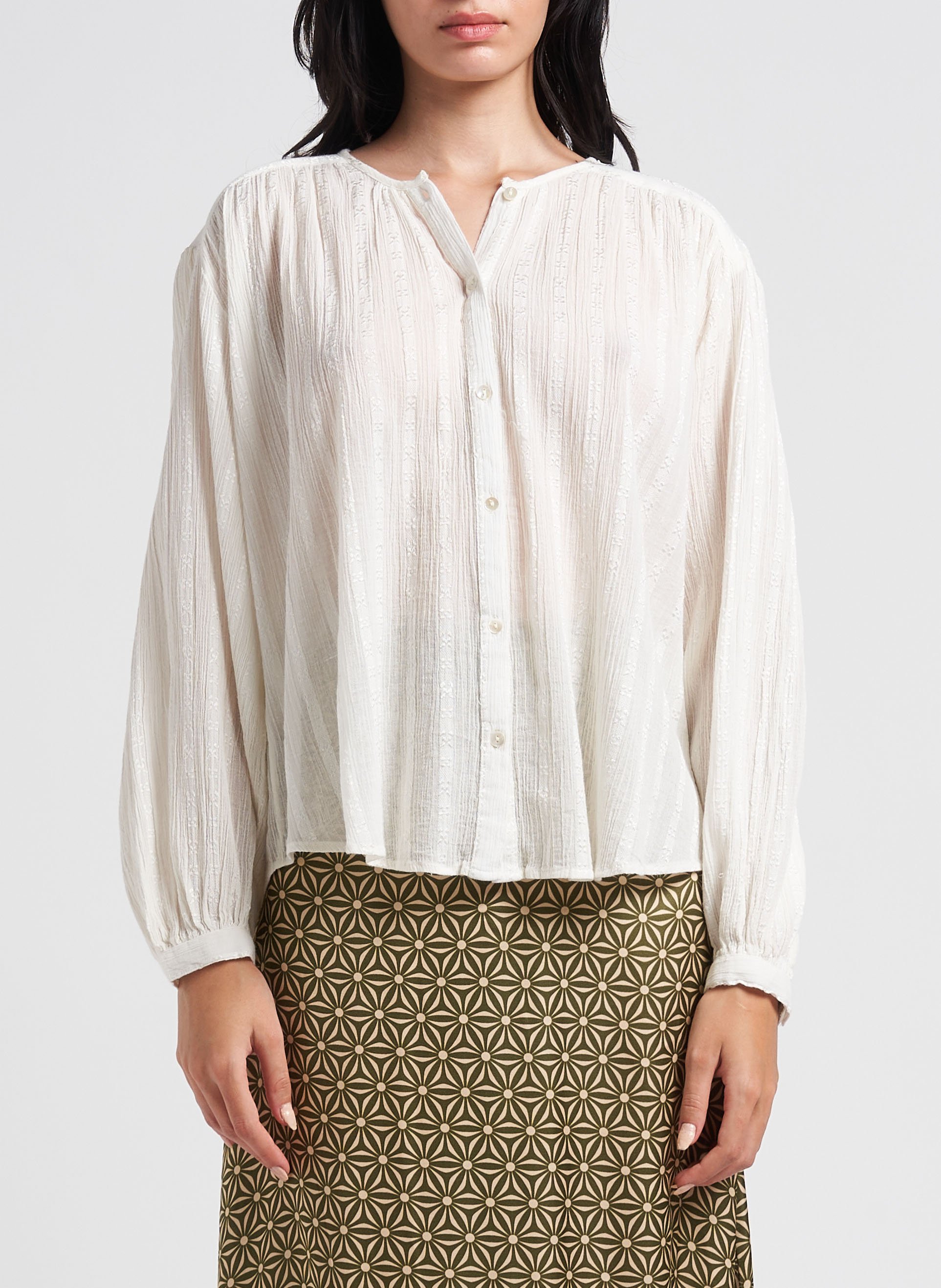 Chemise droite à col tunisien LA PETITE ETOILE Beige