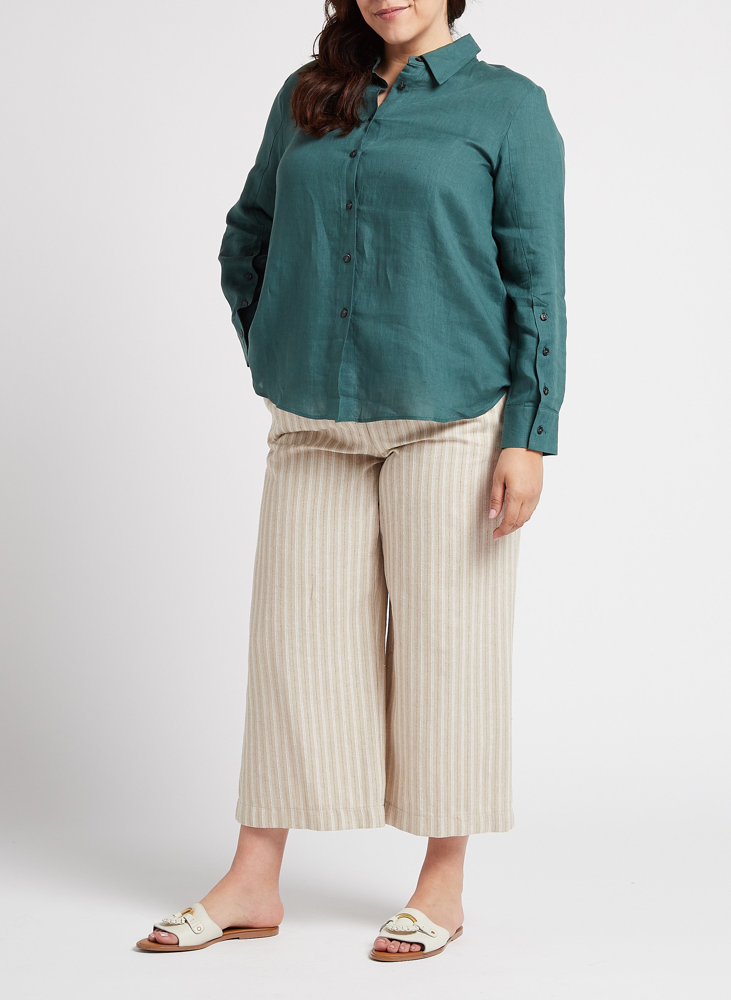 Leinenbluse mit klassischem Kragen PERSONA by Marina Rinaldi Grun