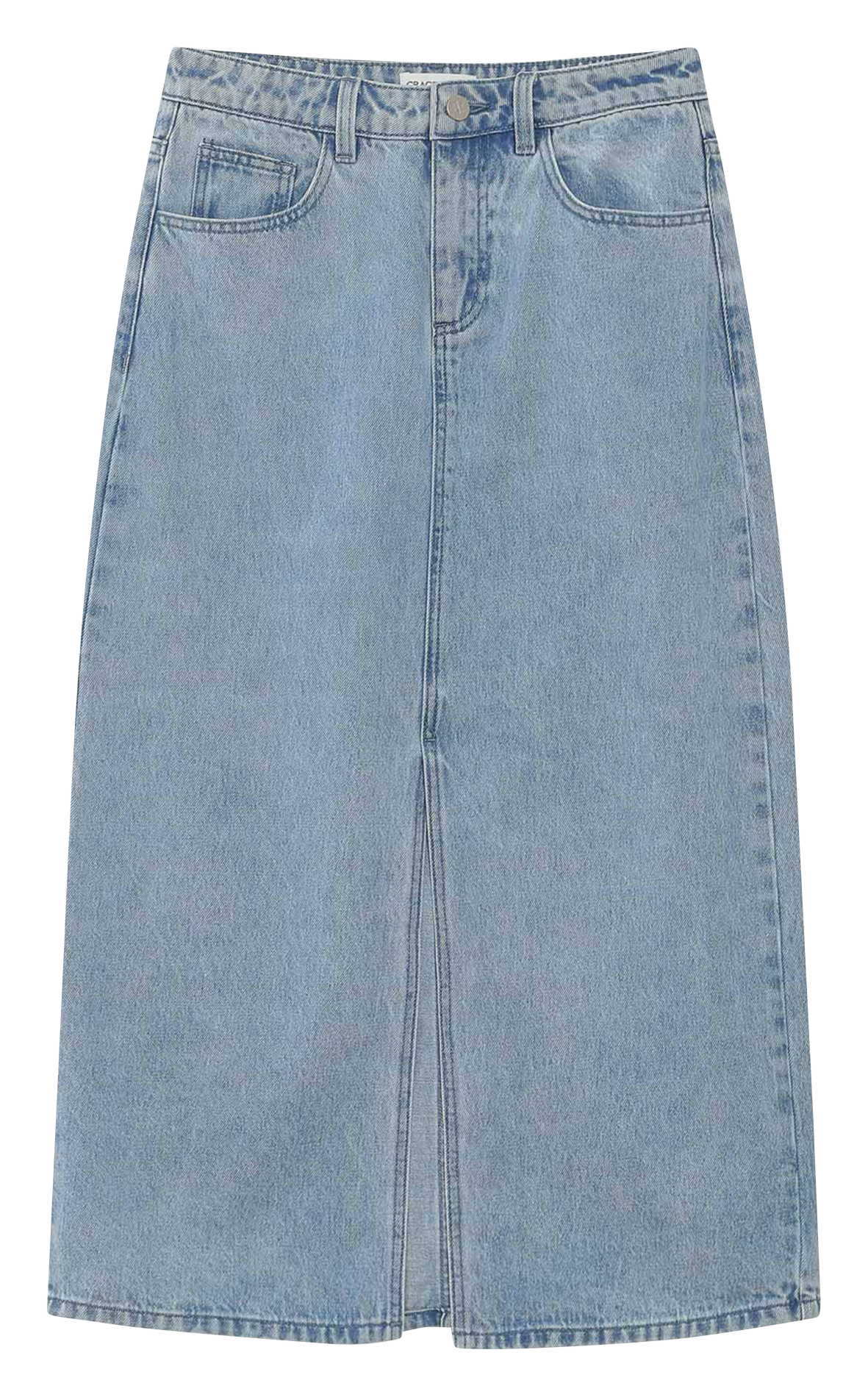 <p>Midi denim skirt with a slit</p> GRACE ET MILA Blue