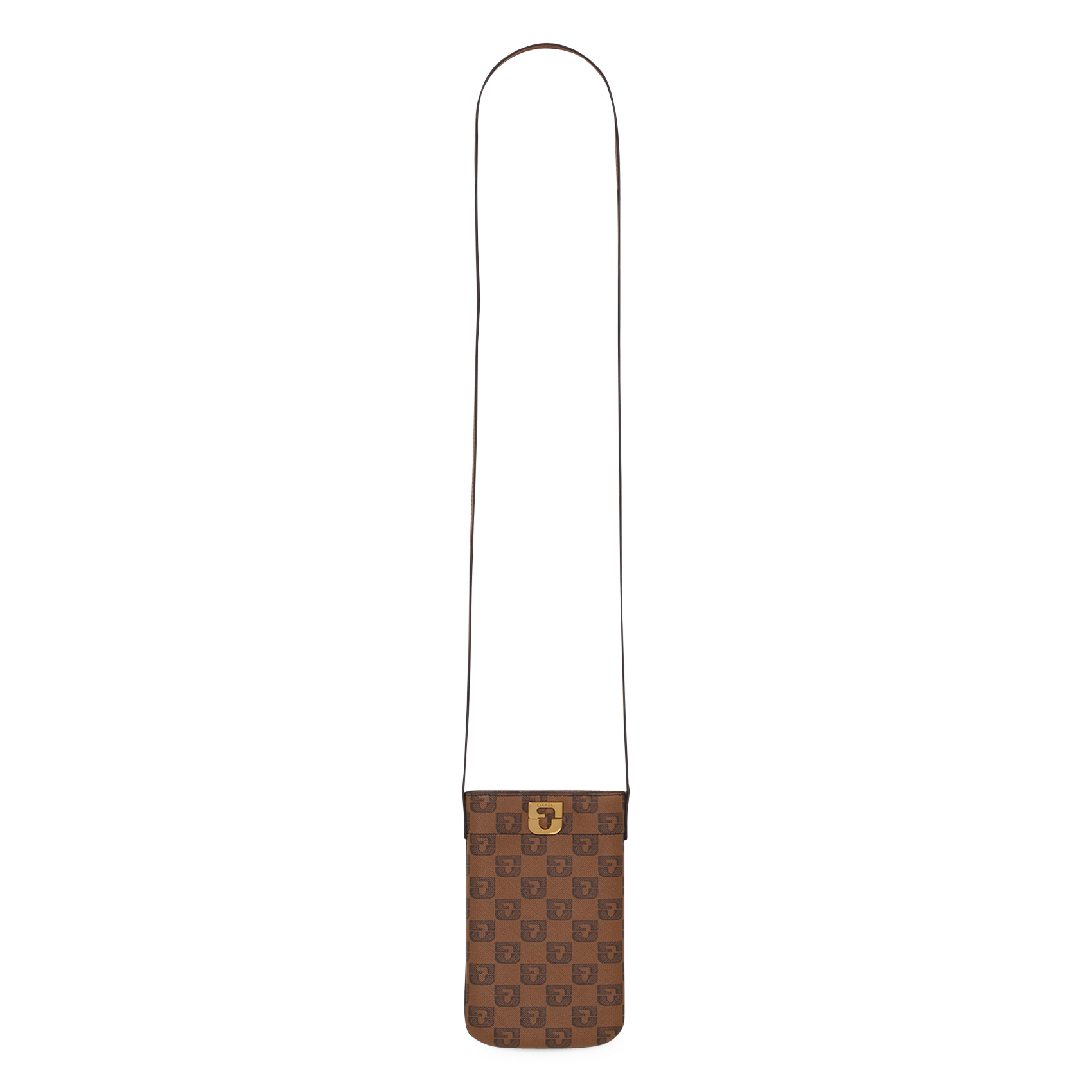 Monogram leather phone holder GERARD DAREL Brown
