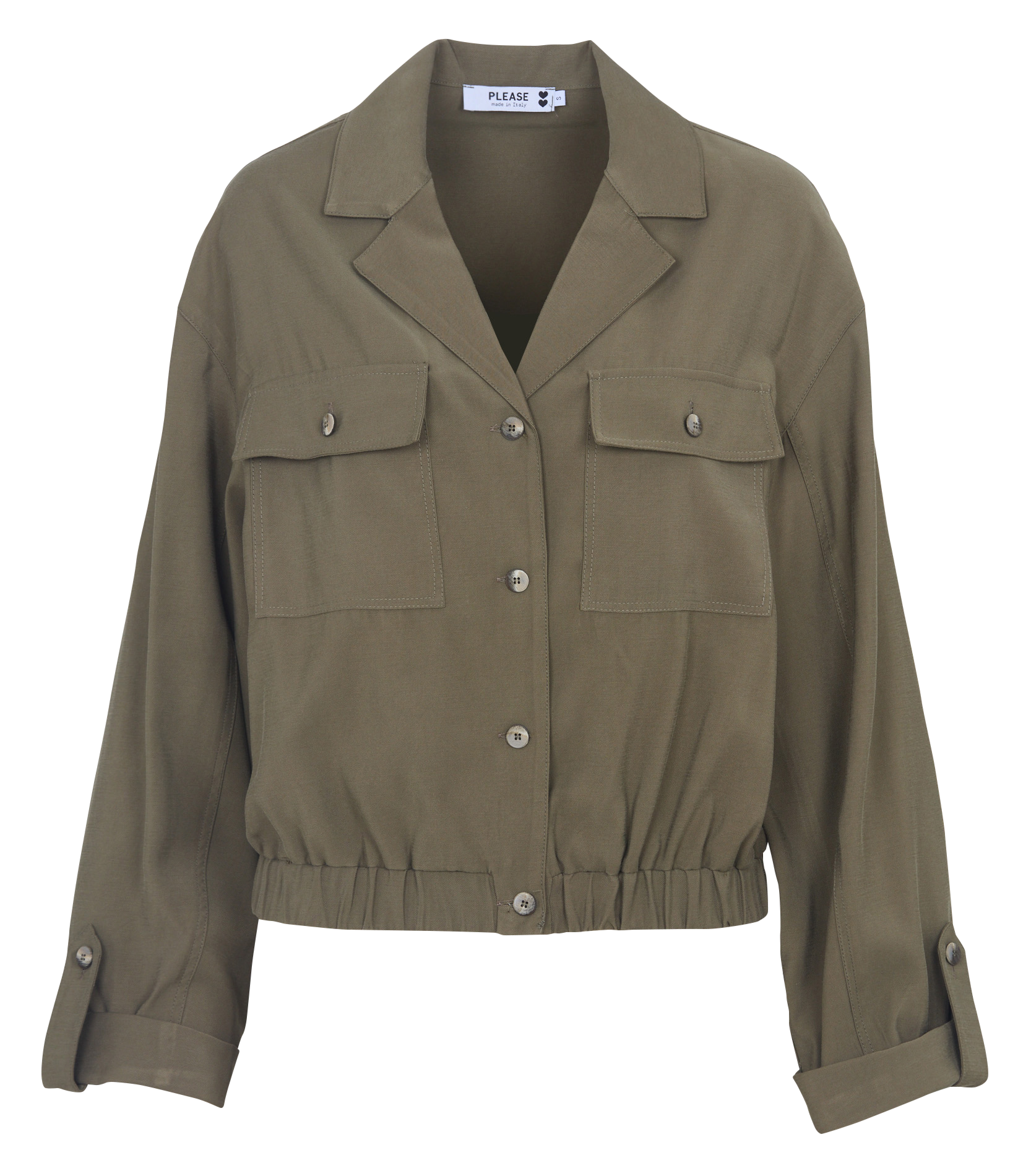 Veste droite col tailleur PLEASE Kaki