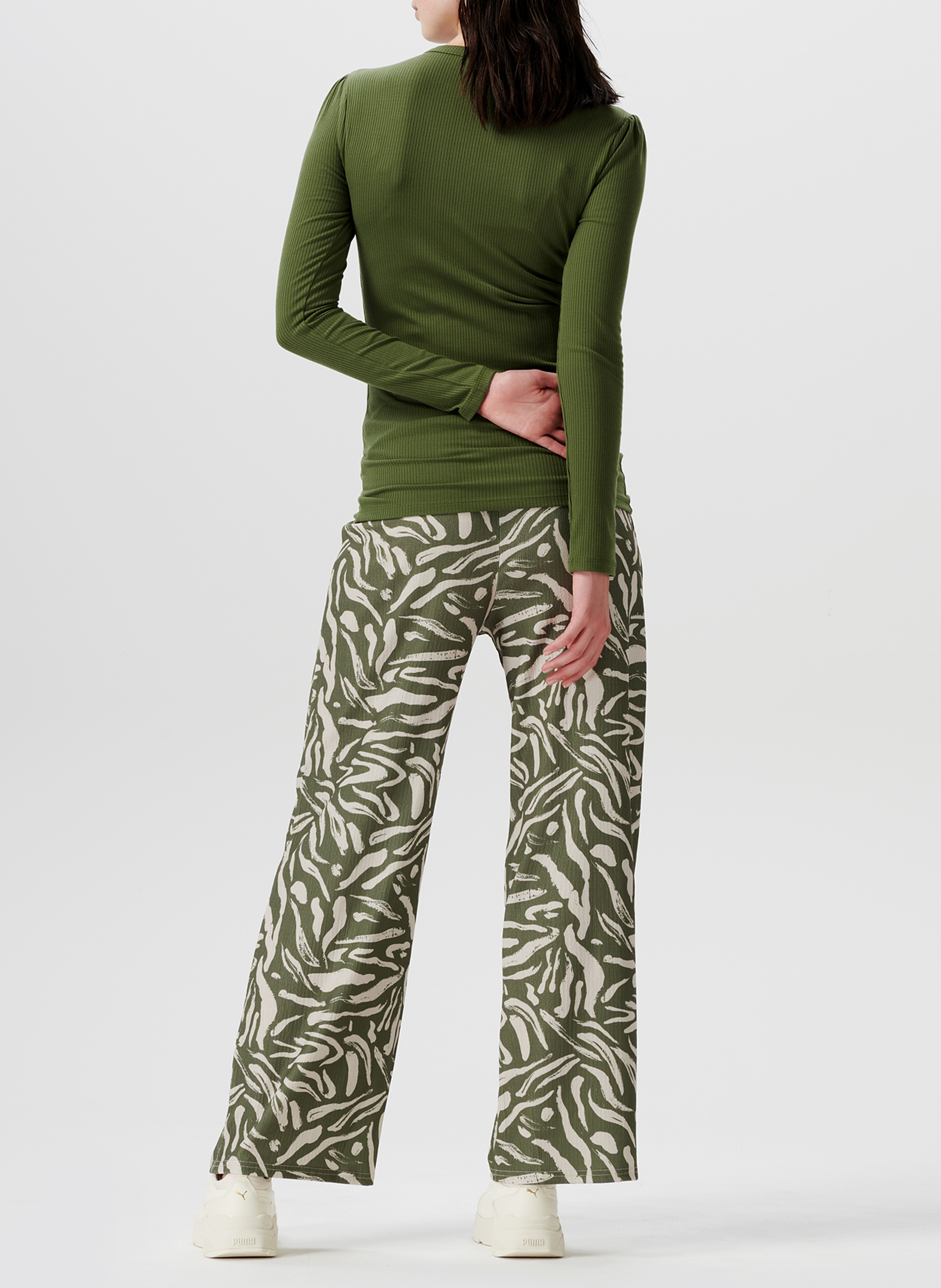 Pull à col V de grossesse SUPERMOM Kaki