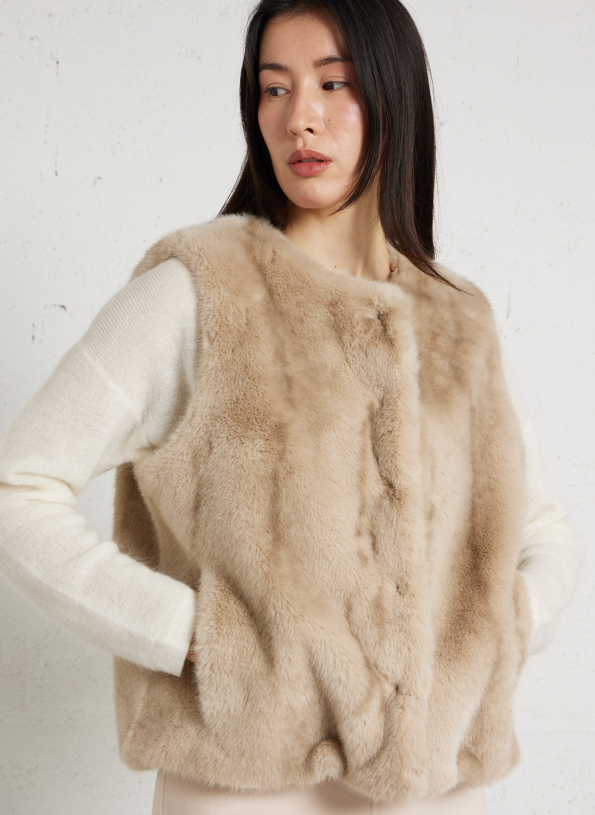 Faux fur cardigan MAISON 123