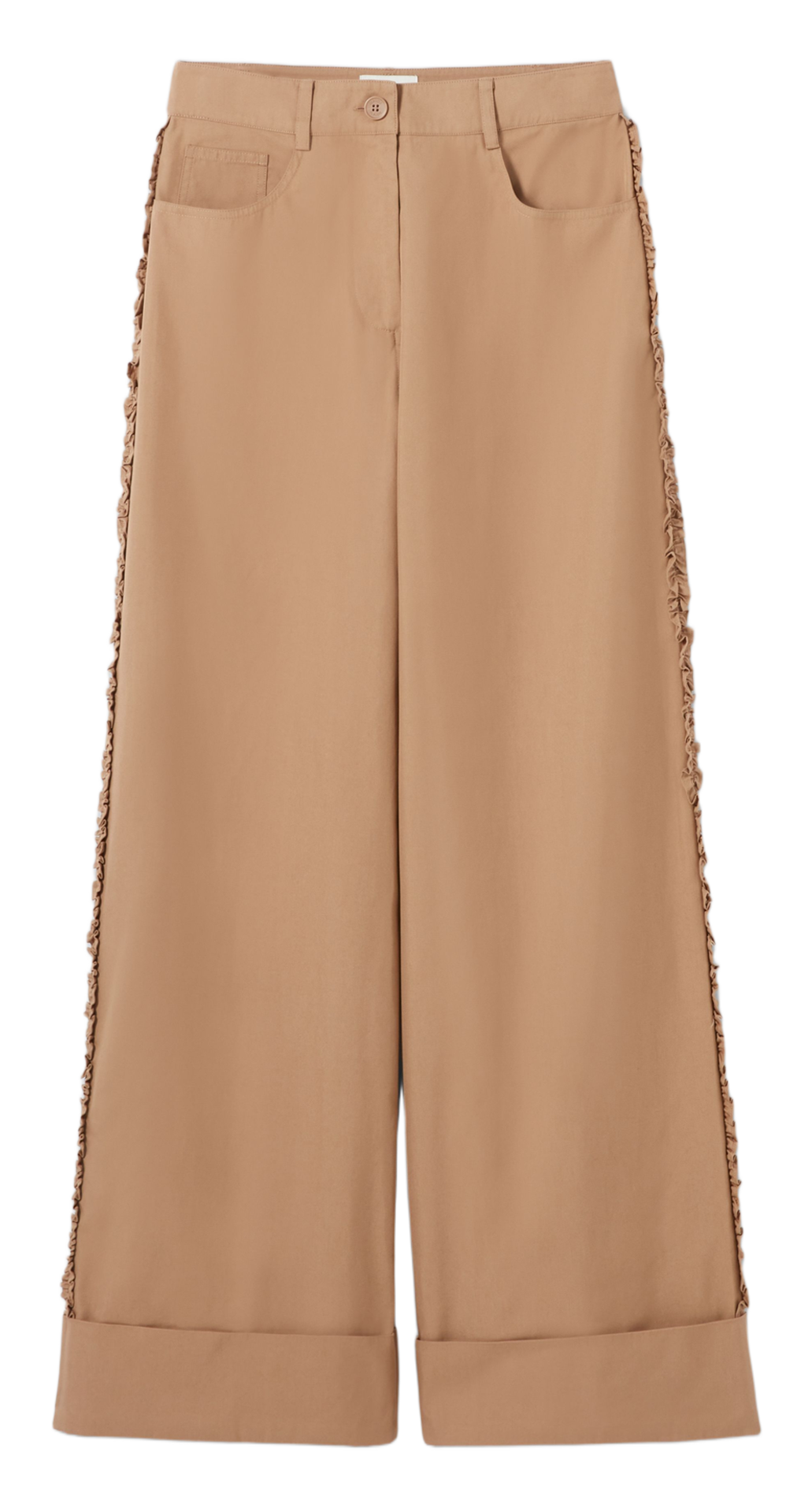 Pantalon large en coton mélangé CLAUDIE PIERLOT Beige