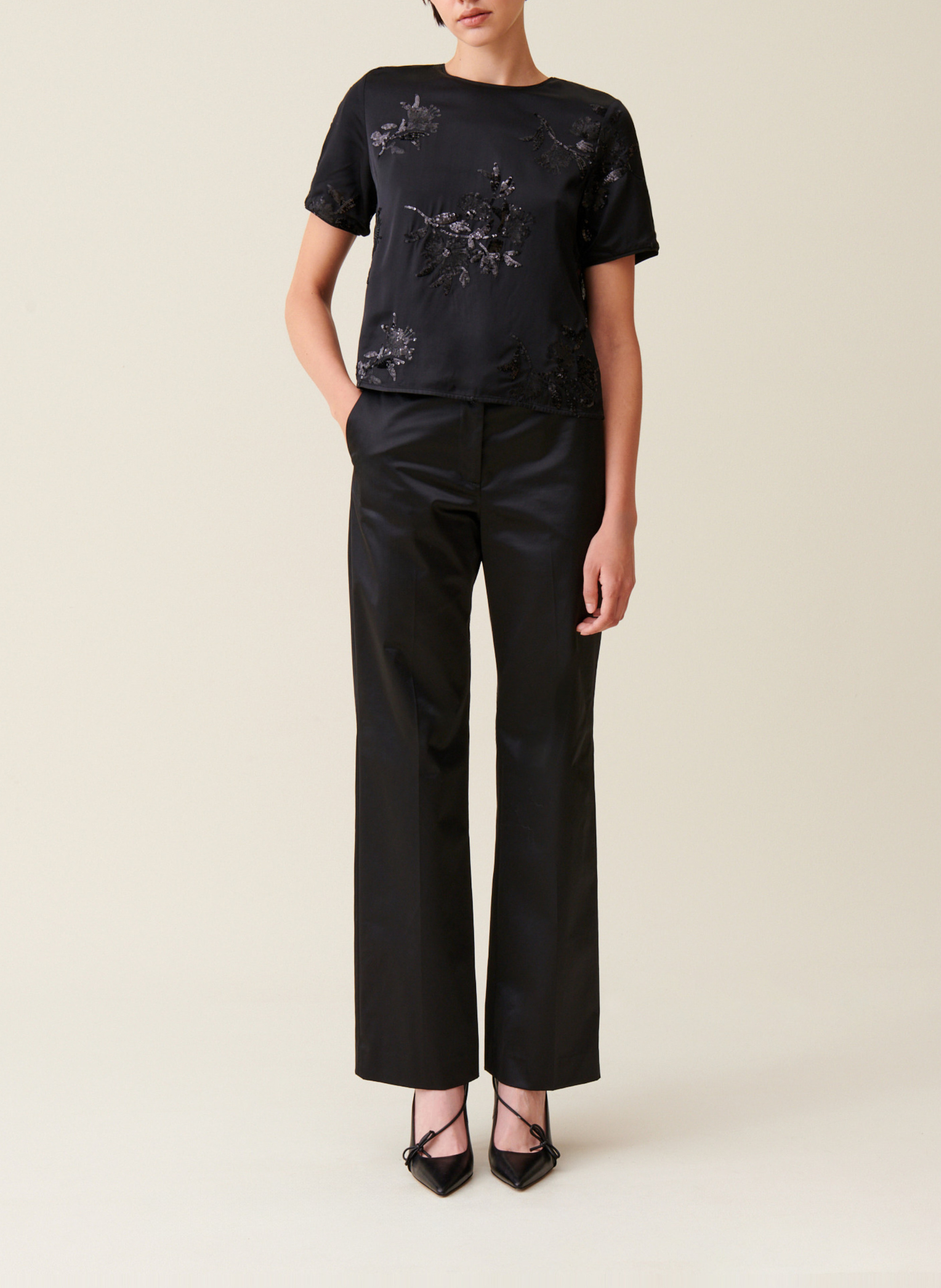 Top droit col rond CLAUDIE PIERLOT Noir