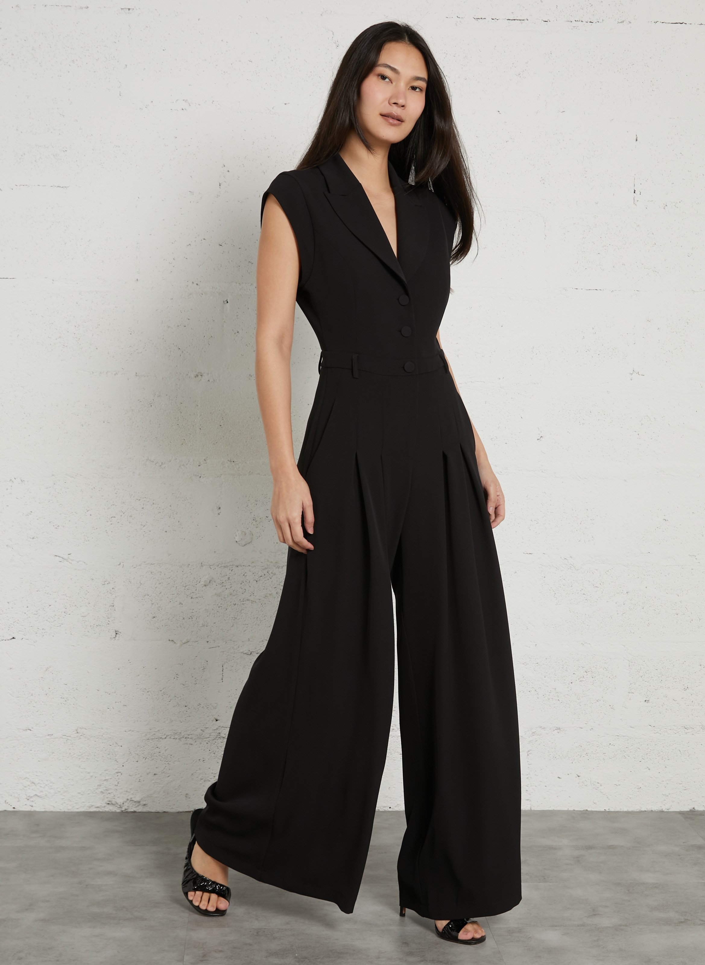 Jumpsuit with tailored collar IMPERIAL Black