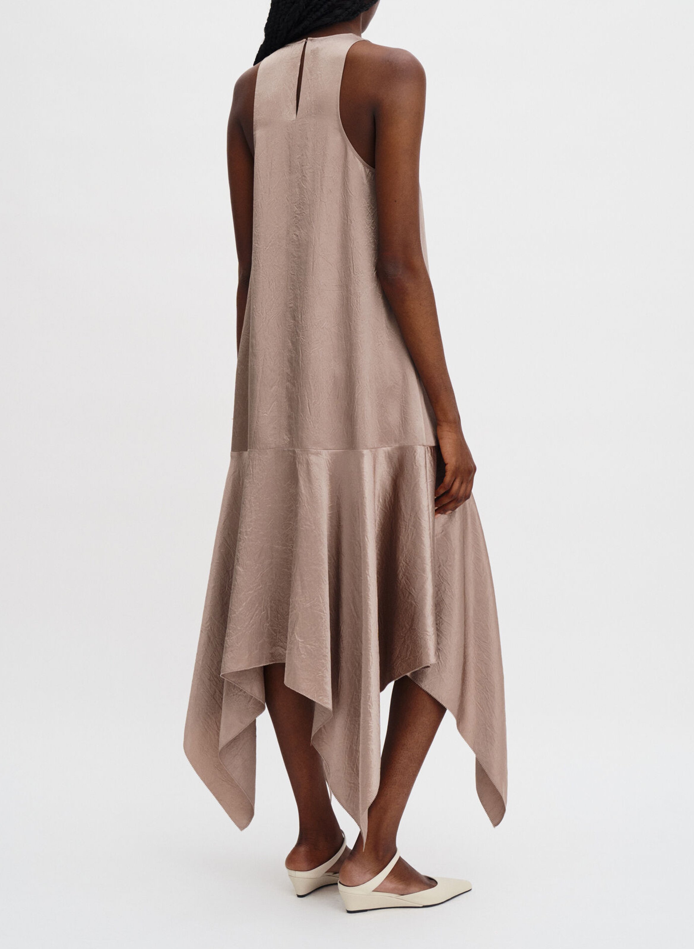 Vestido largo recto asimétrico FILIPPA K Marron