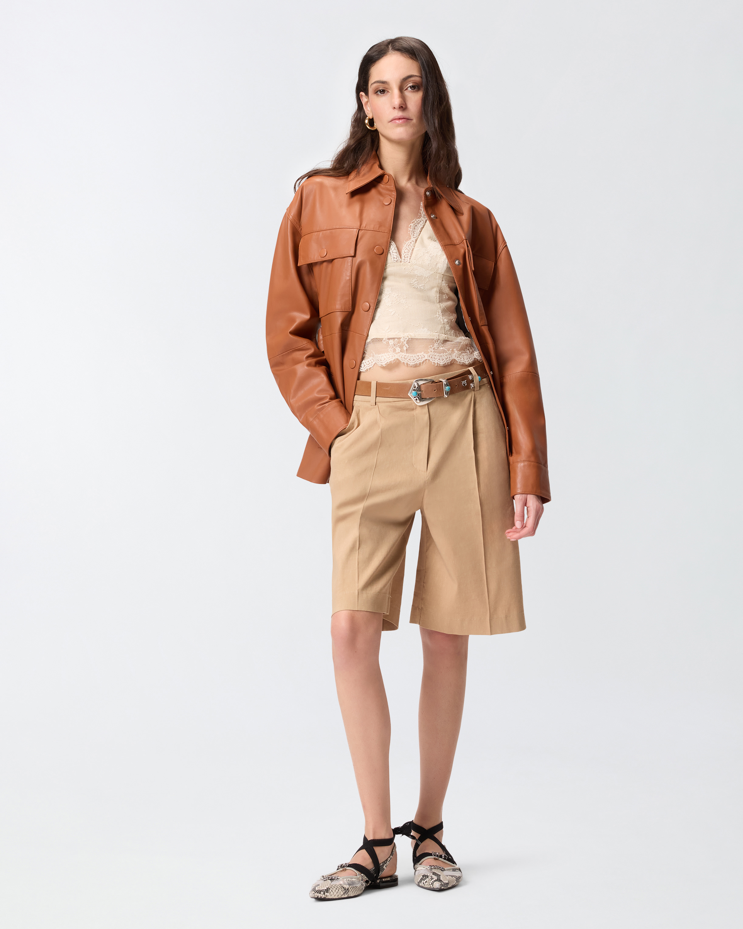 Bermuda à pli marqué PINKO Beige