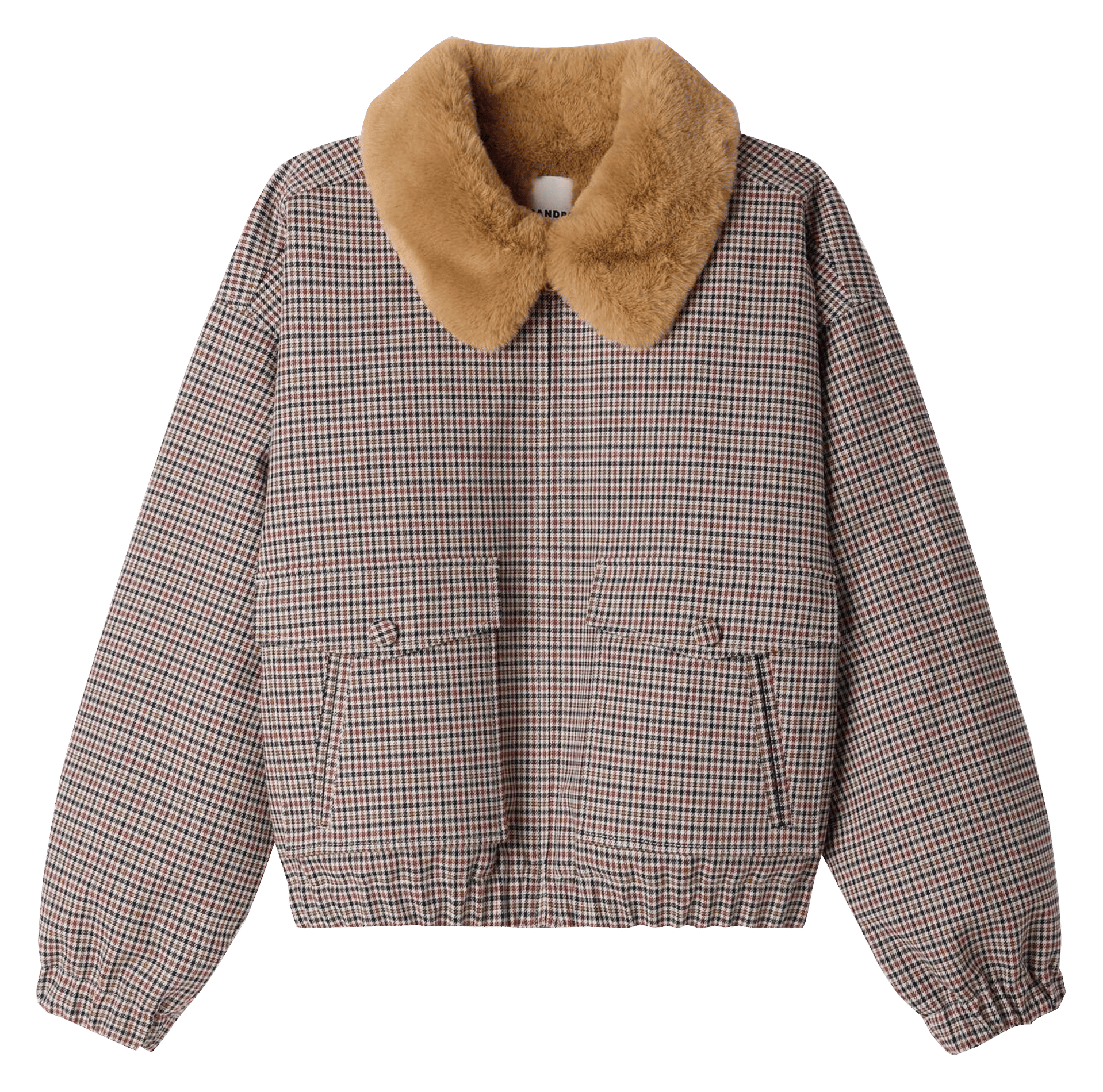 Oversized bedrukte jas in een katoenmix SANDRO Bruin