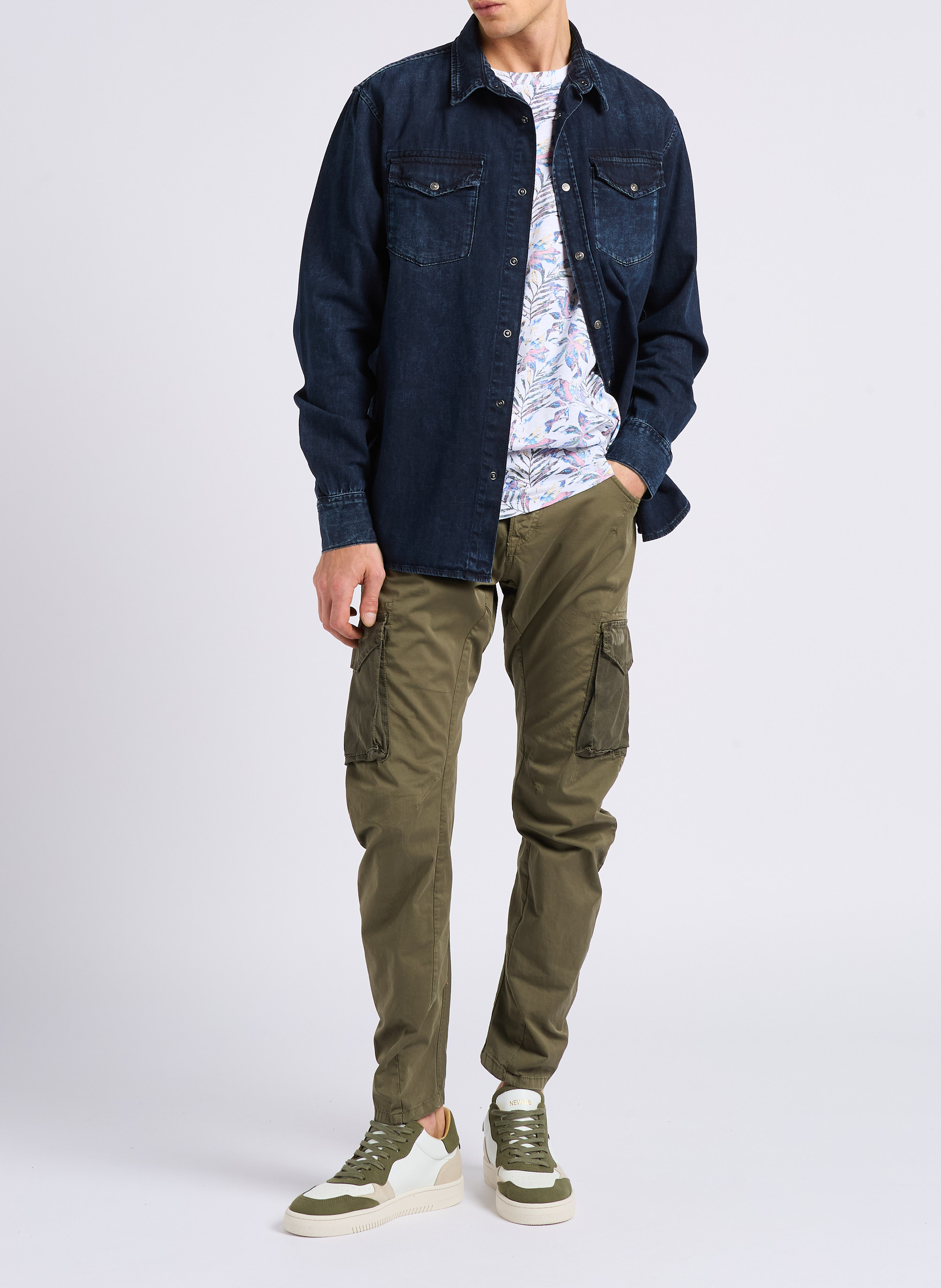 Denim-style shirt LE TEMPS DES CERISES Blue