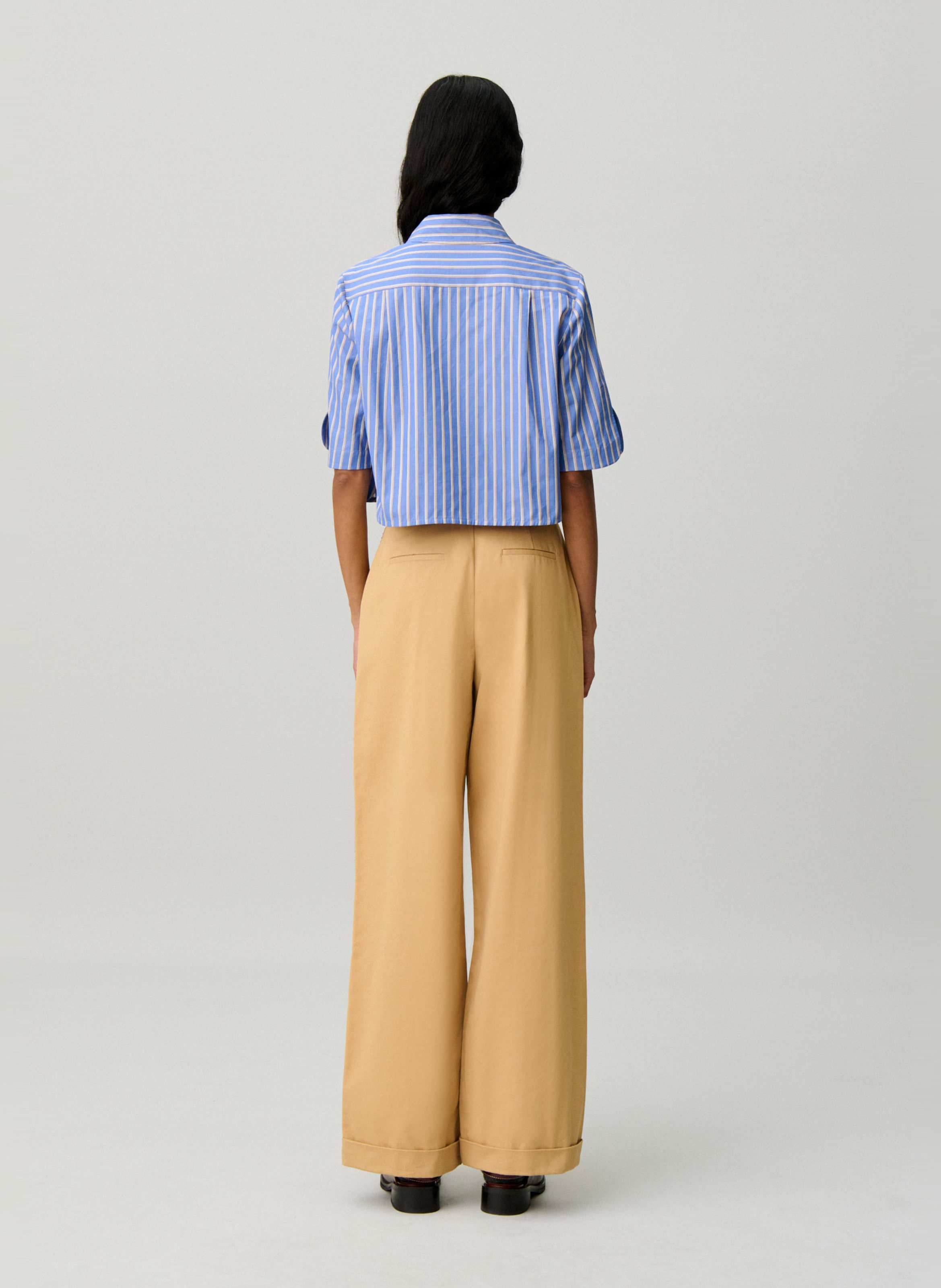 Pantalon large taille haute CLAUDIE PIERLOT Beige