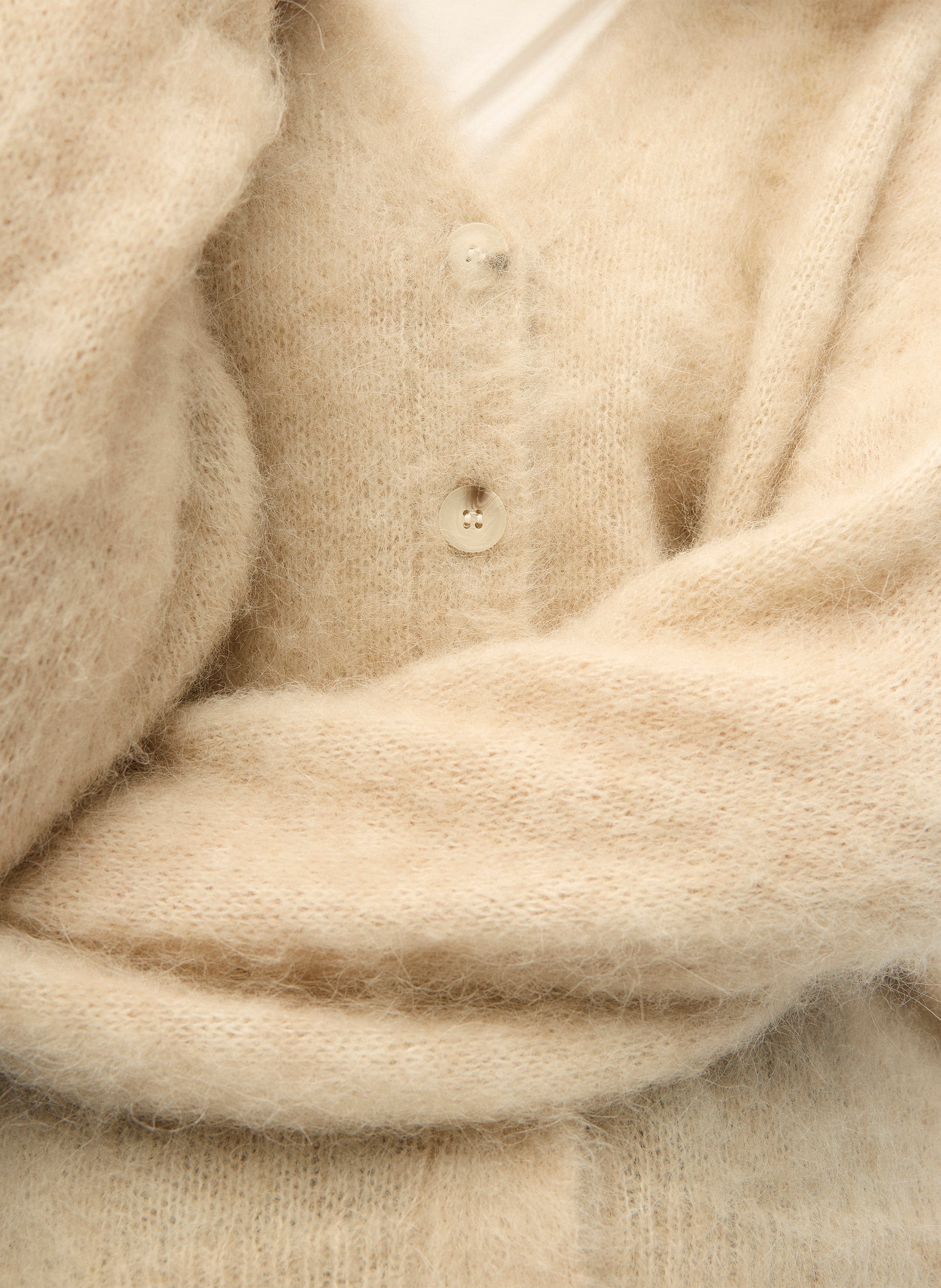 Gilet boutonné en alpaga et laine mélangés OBJECT Beige