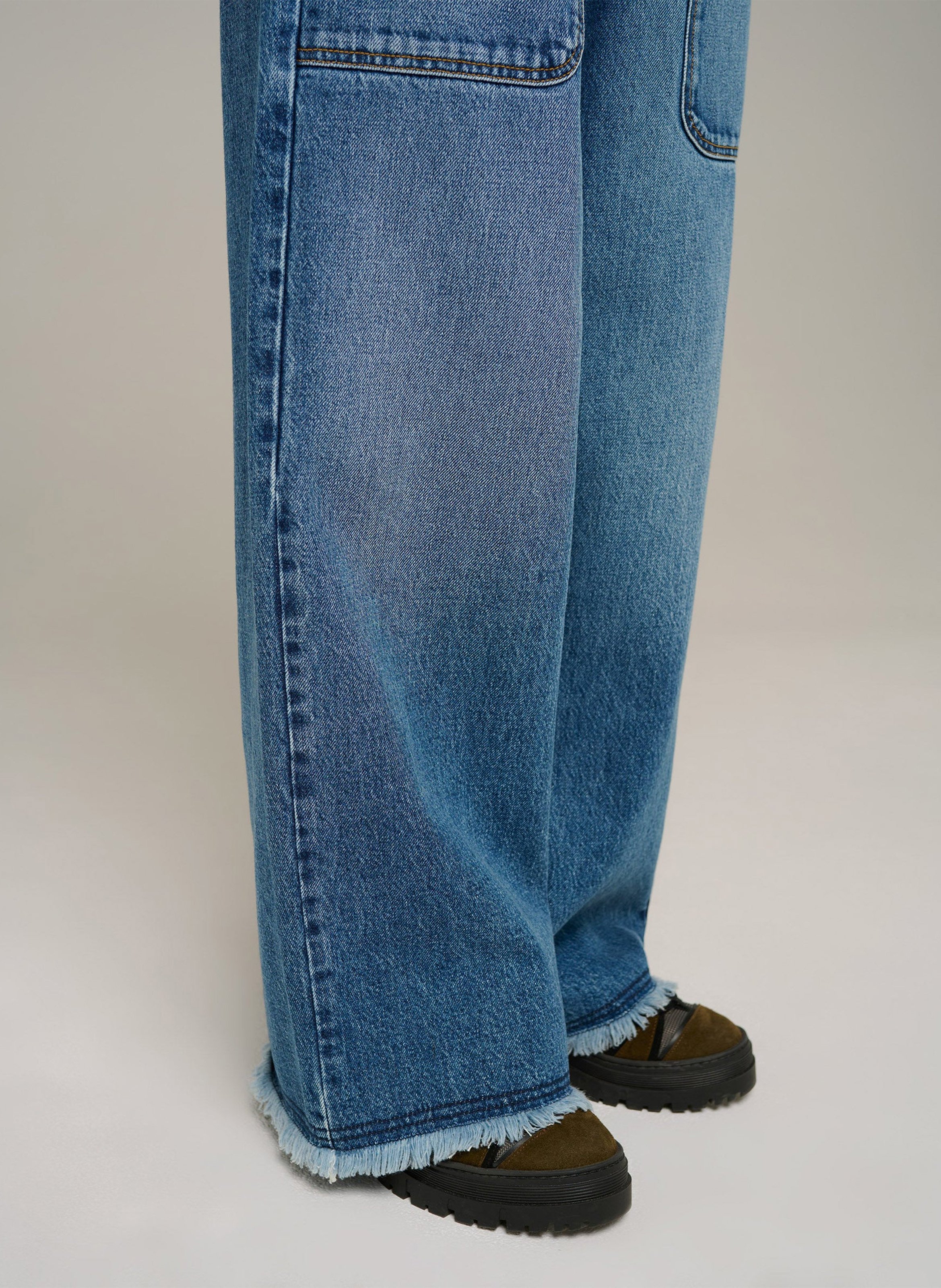 Weite Jeans aus Baumwoll-Mix COTELAC ACOTE Blau