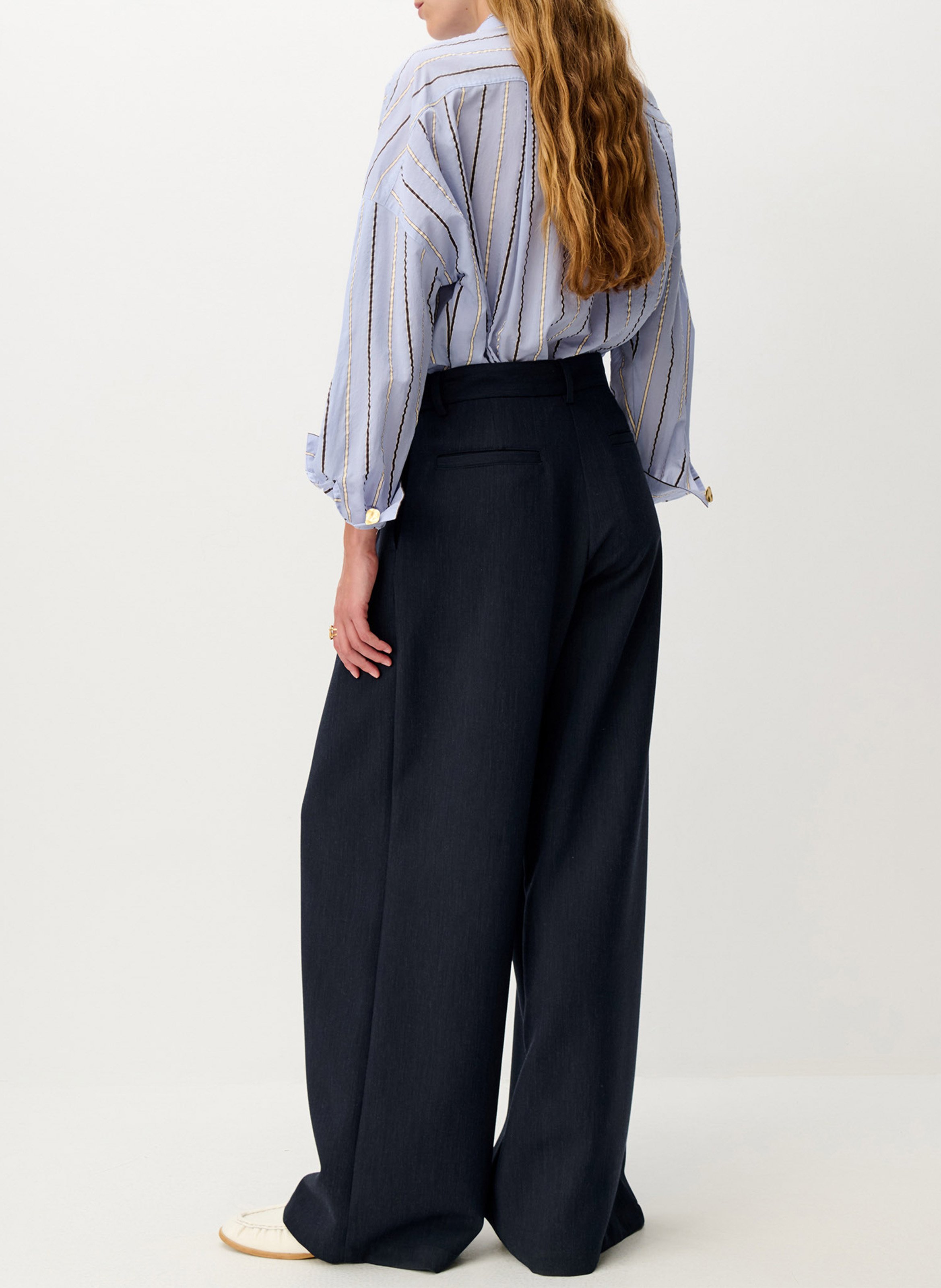 Chemise col classique manches contrastantes en coton SESSUN Blue