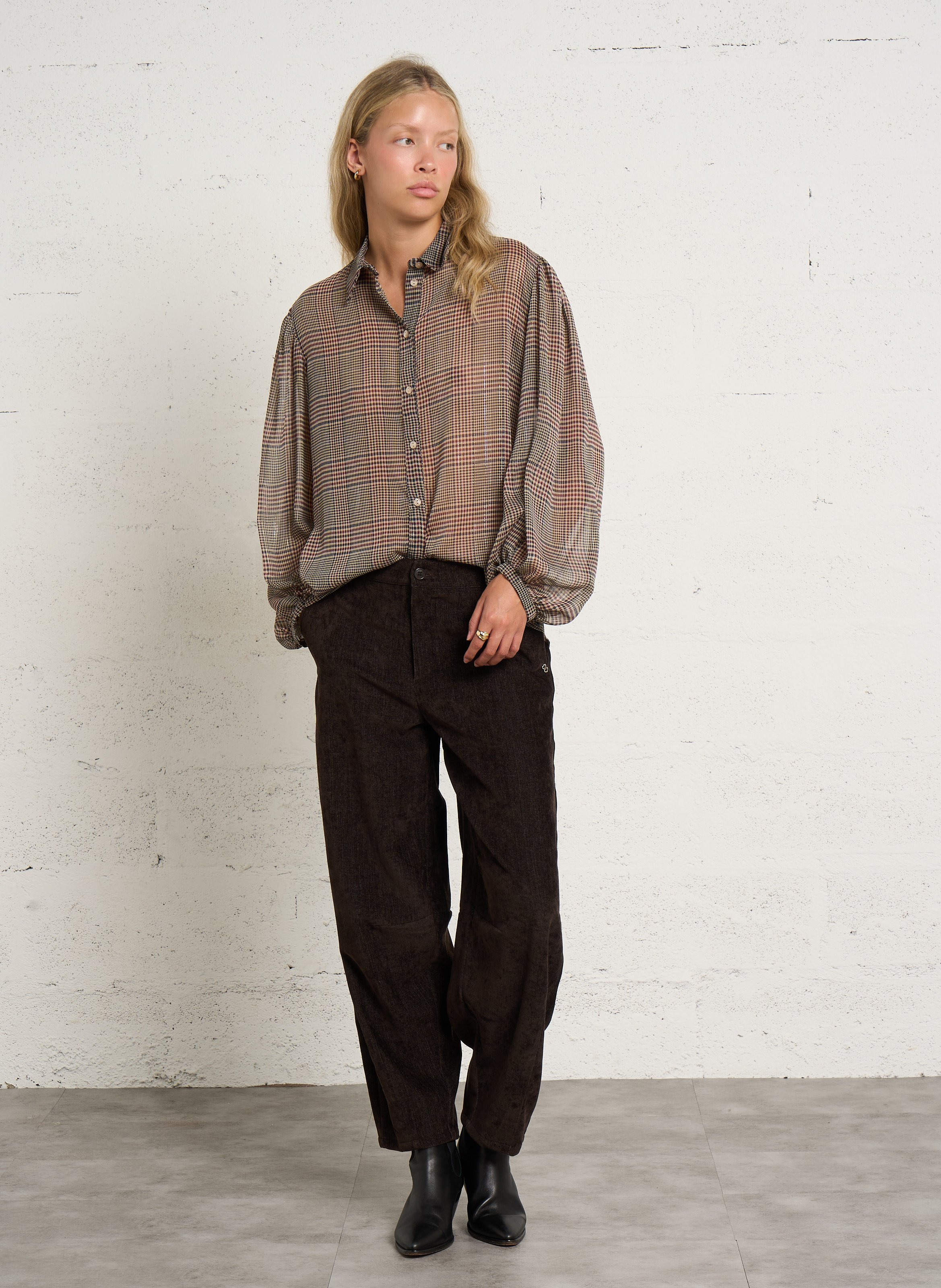 Printed long-sleeved shirt PLEASE Black