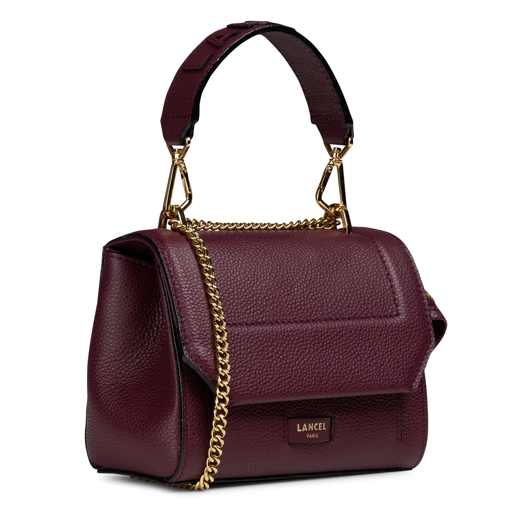 Kleine tas met klep van generfd leer | Paars LANCEL Dames