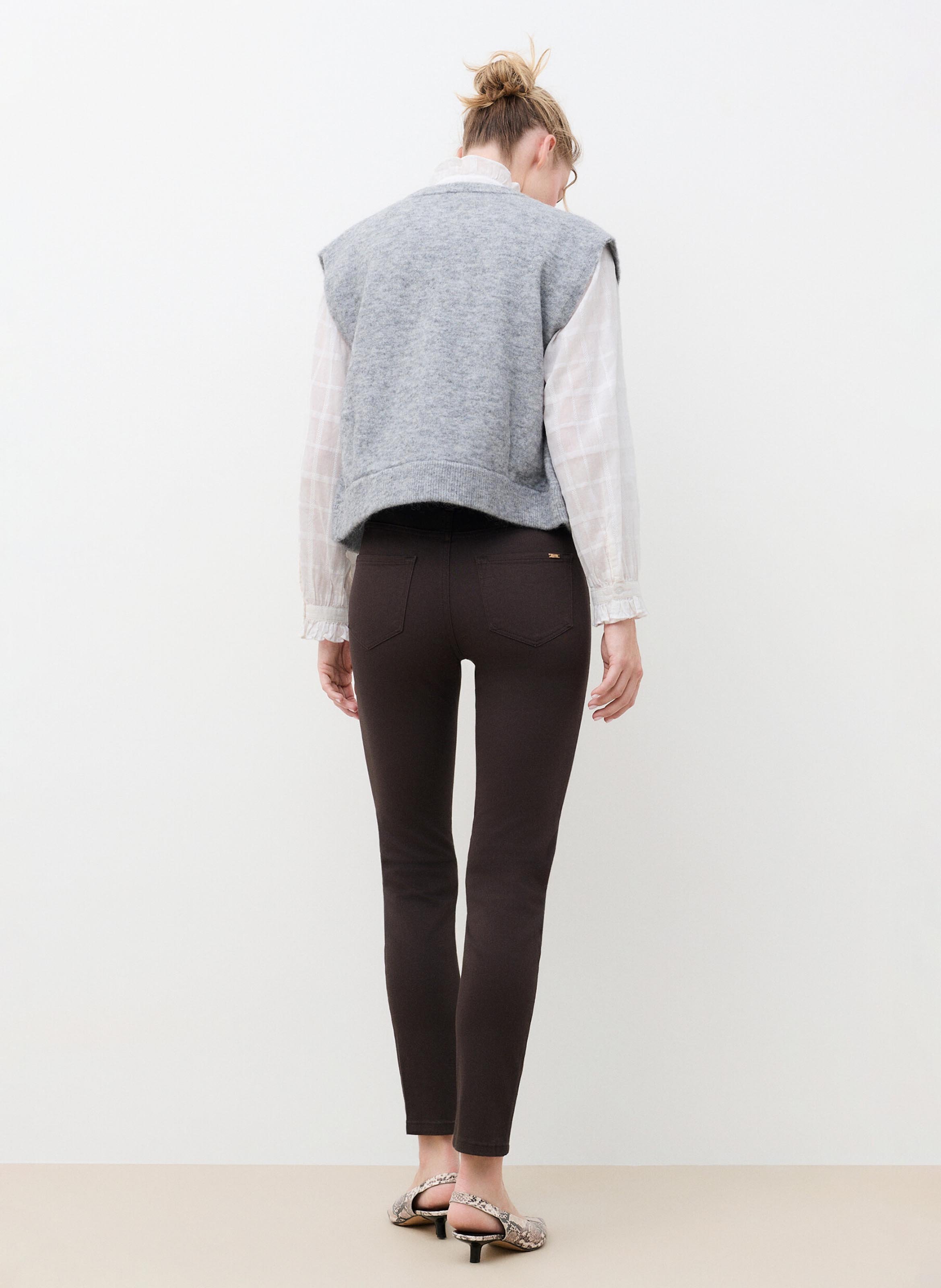 Gilet droit en laine mélangée CAROLL Gris