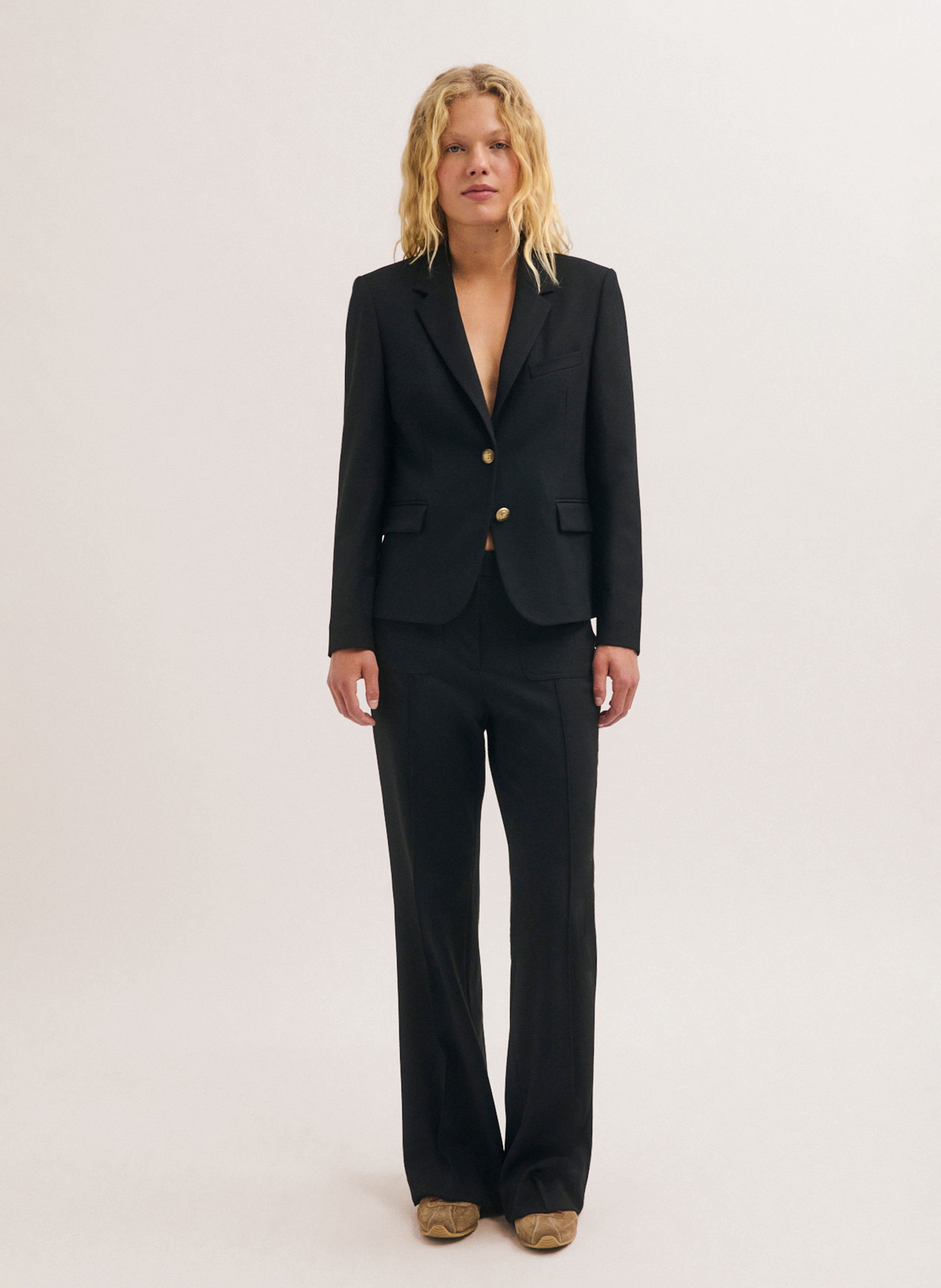 Rechte blazer PABLO Zwart