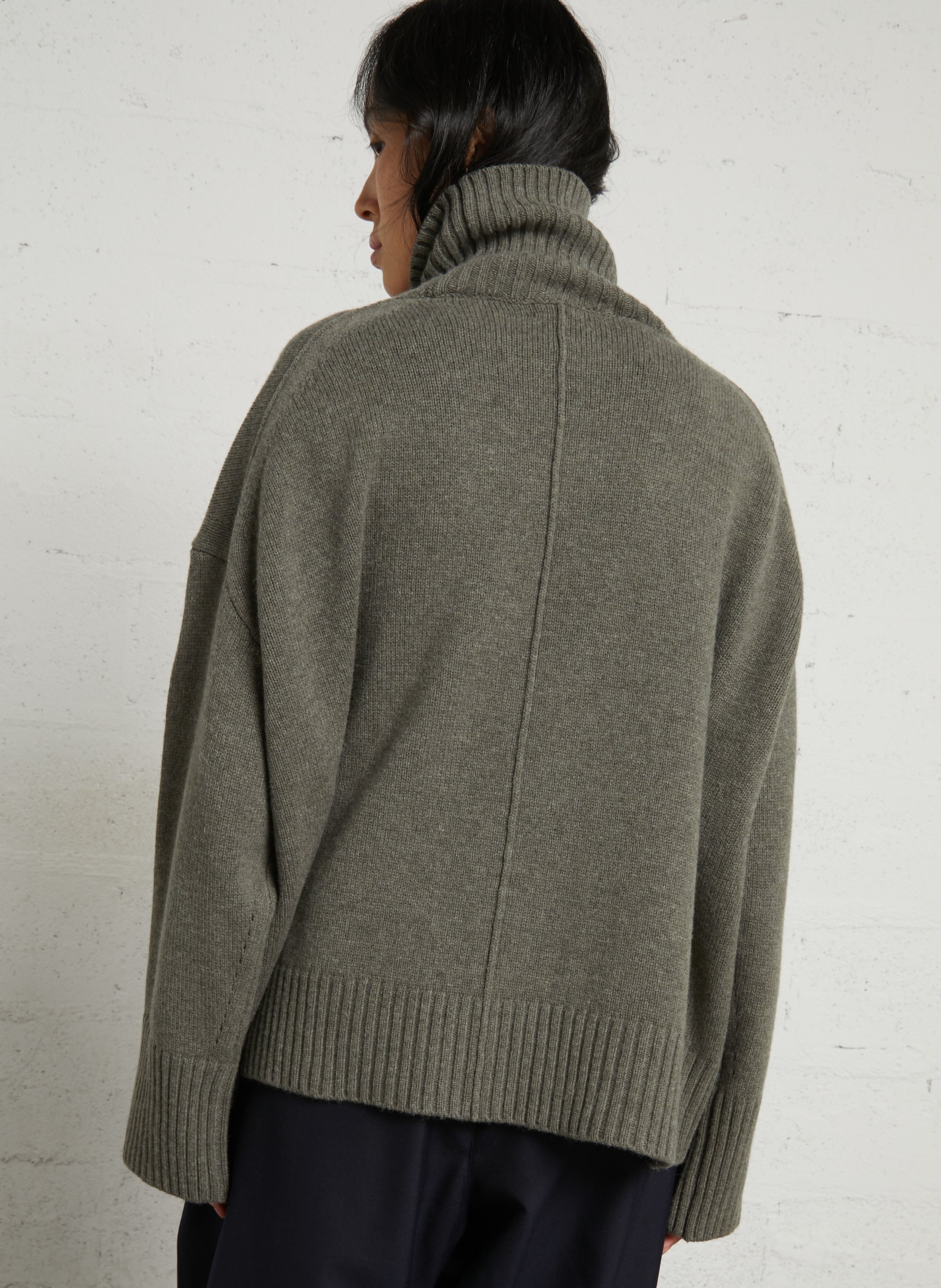Straight wool polo neck jumper SOEUR Grey