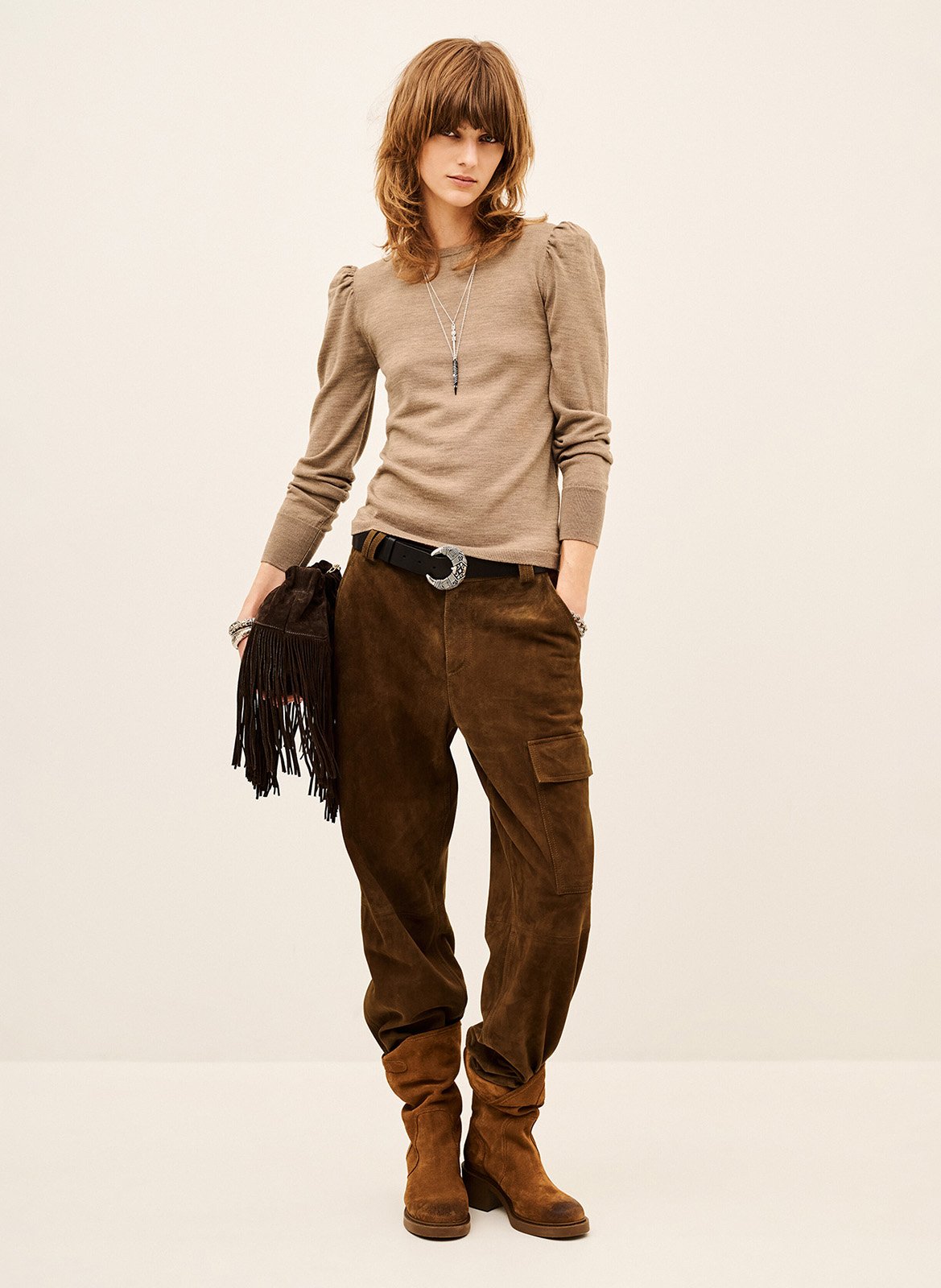 Pull droit uni en laine | Beige BA&SH Femme