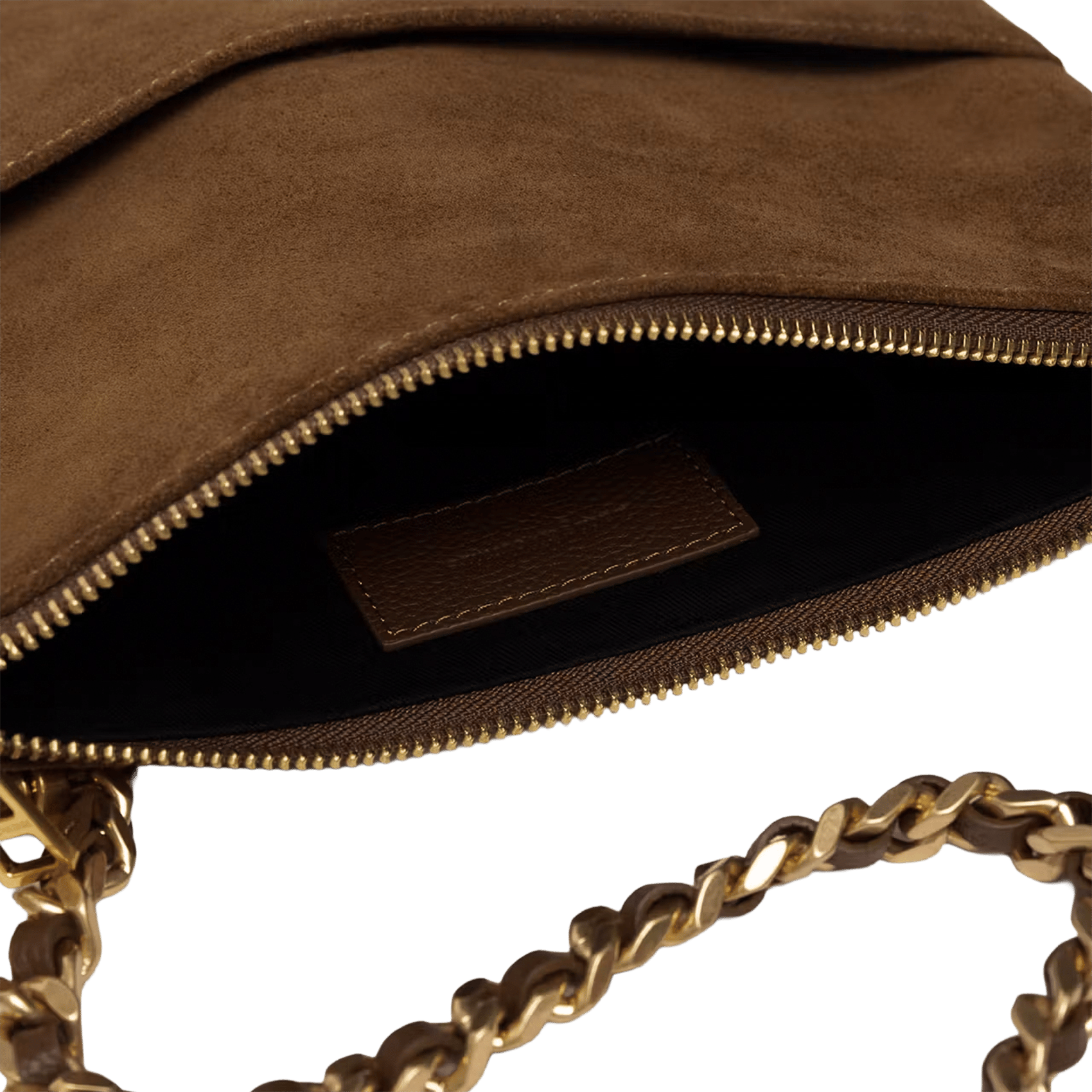 Clutch met oogjes van suèdeleer ZADIG&VOLTAIRE Bruin