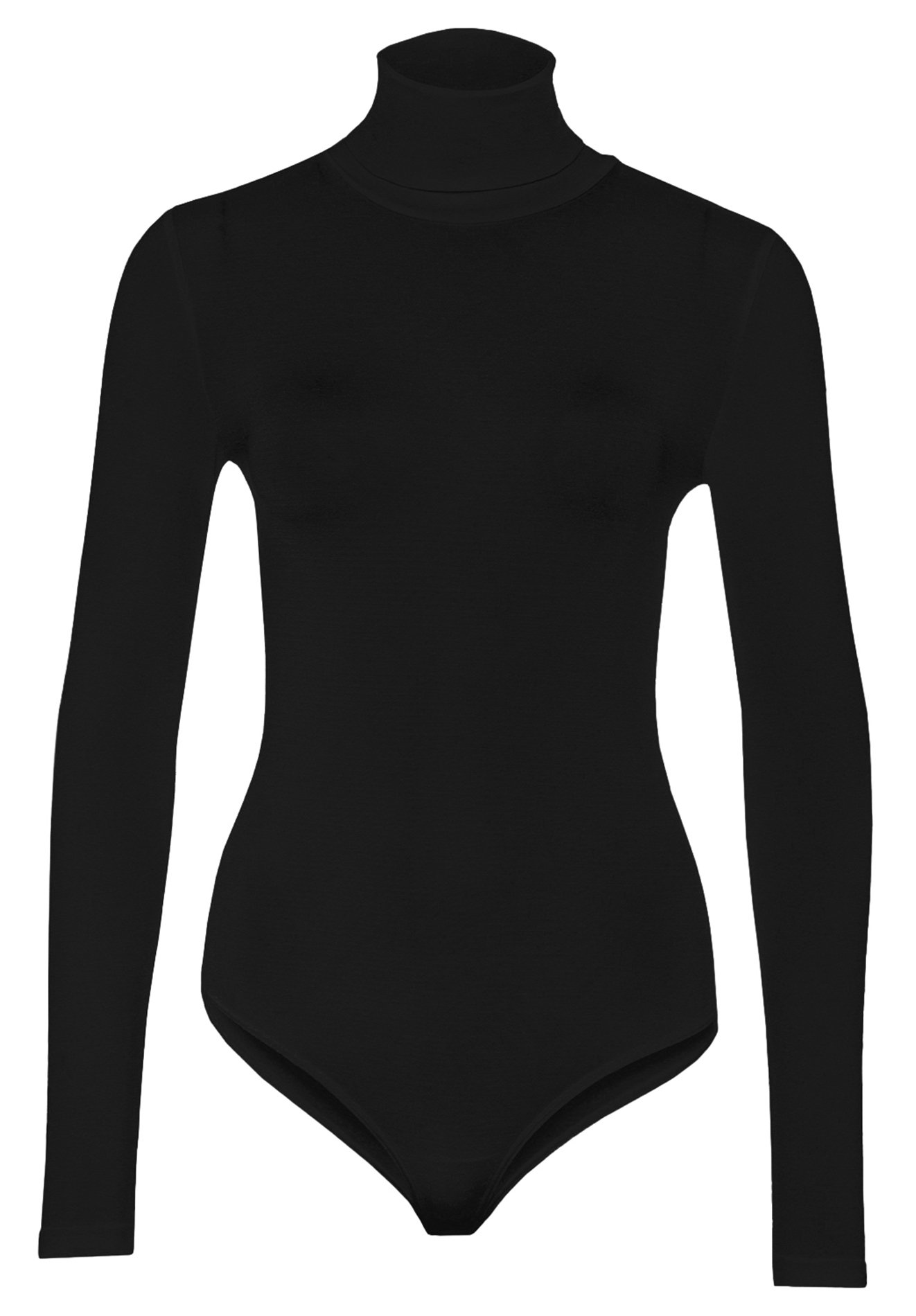 Cotton-blend high-neck bodysuit Black