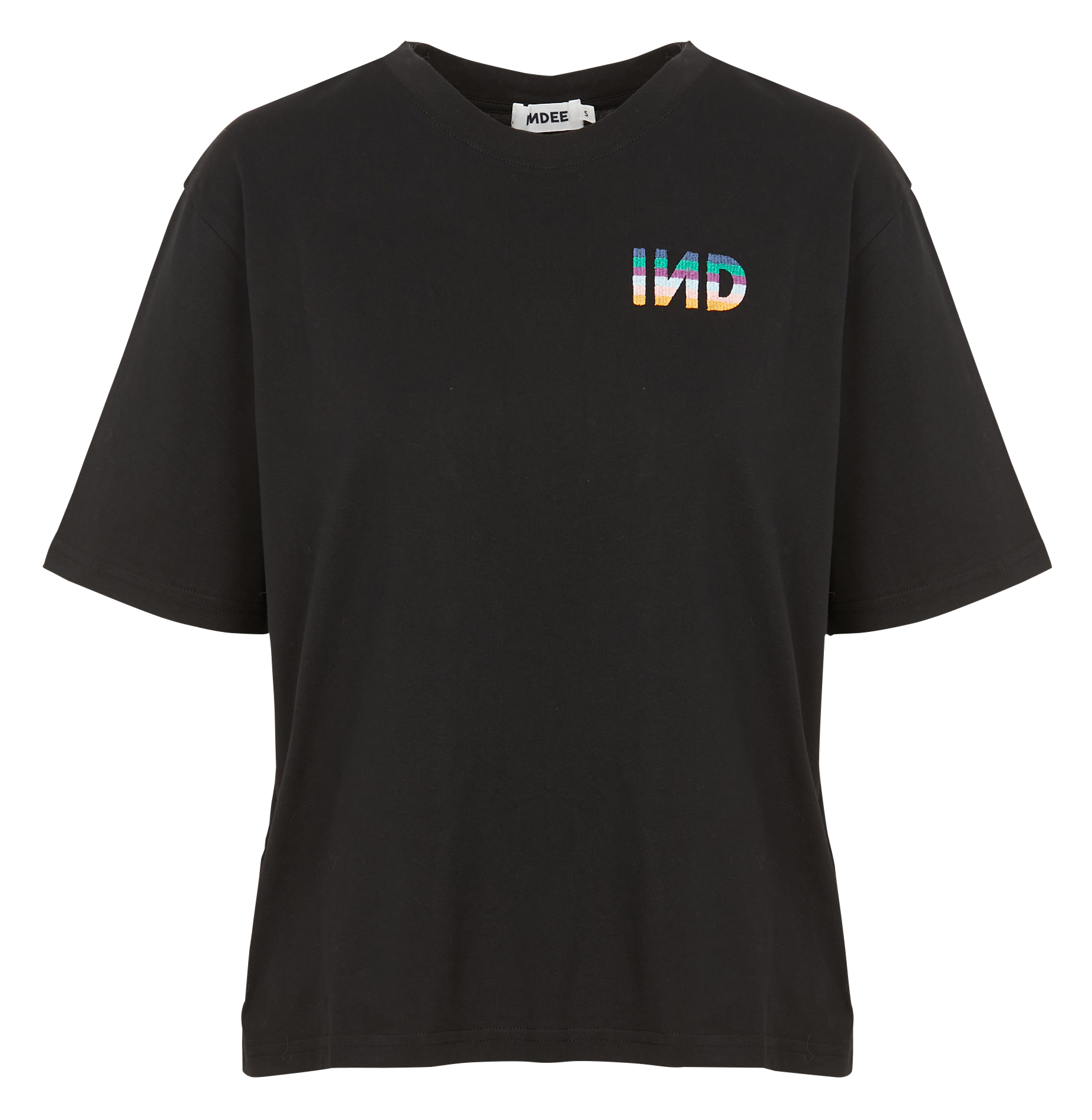 Tee-shirt col rond brodé en coton INDEE