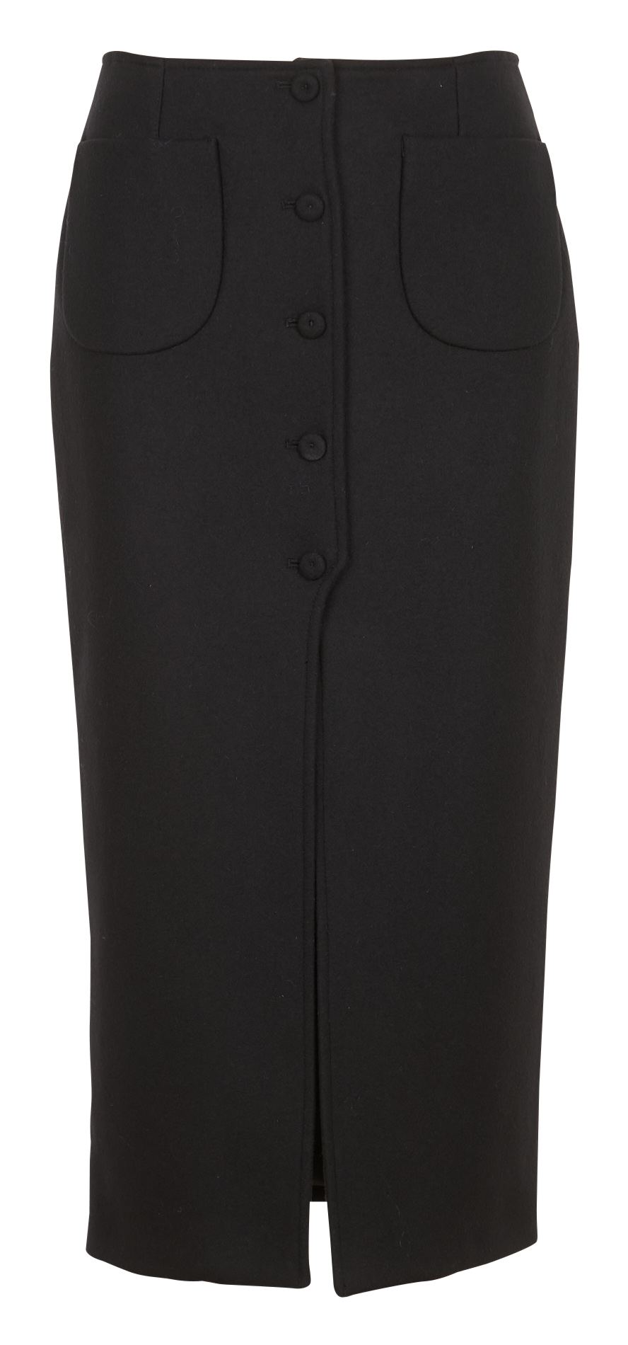 Jupe crayon en laine vierge mélangée MARGAUX LONNBERG Noir