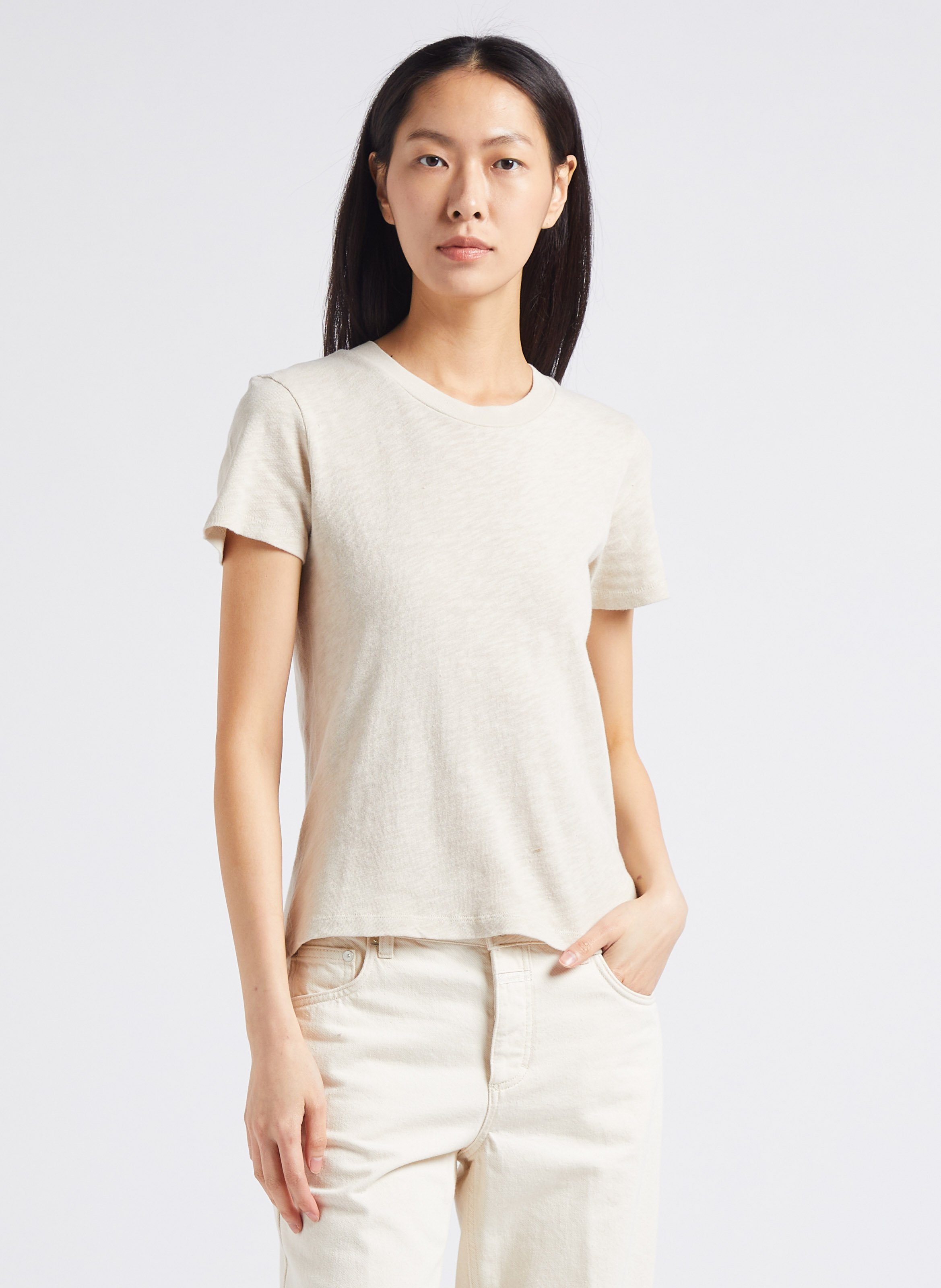 Straight cotton round-neck T-shirt AMERICAN VINTAGE