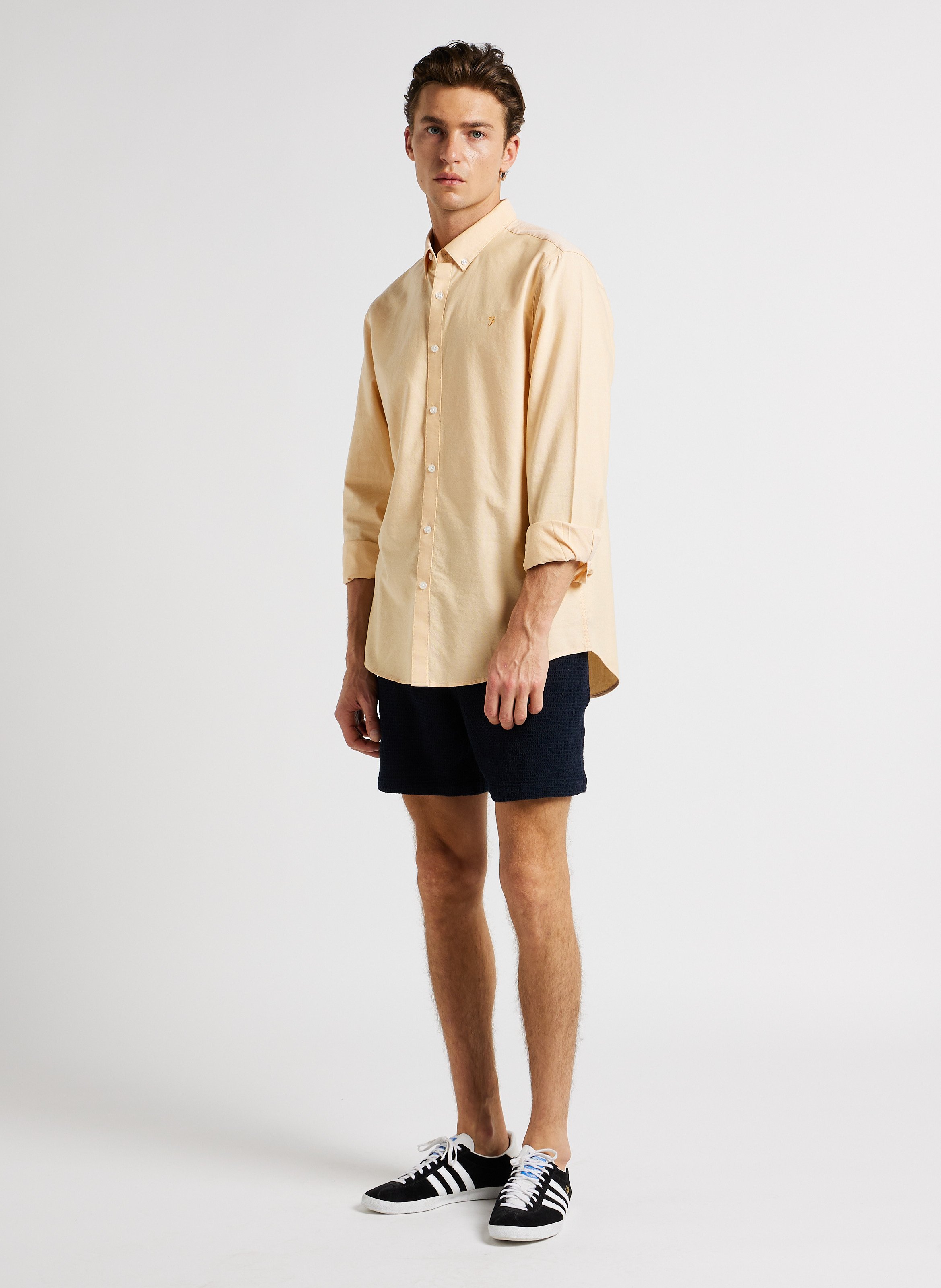 Embossed cotton shorts FARAH Blue