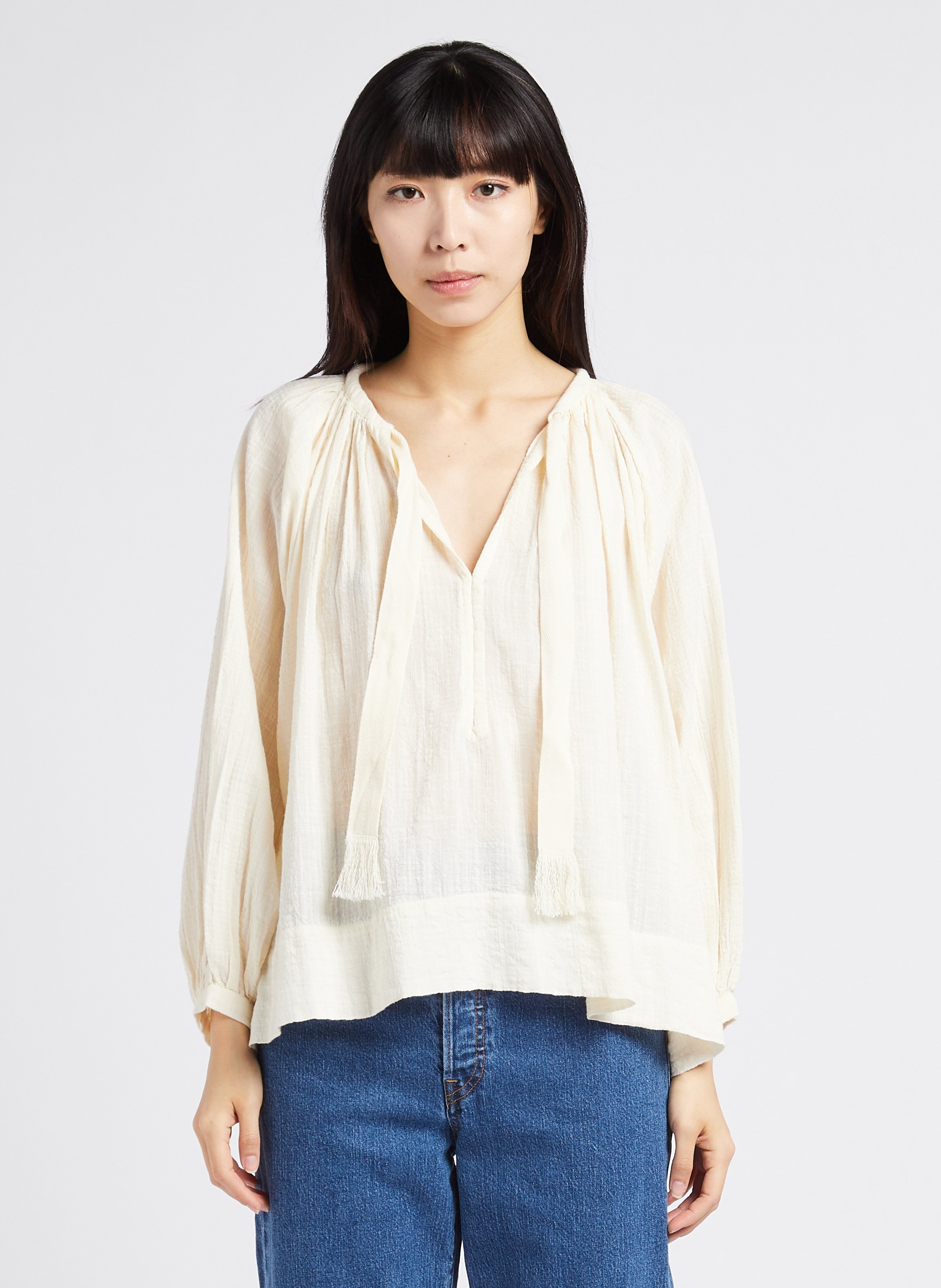 Loose-fit textured blouse SWILDENS