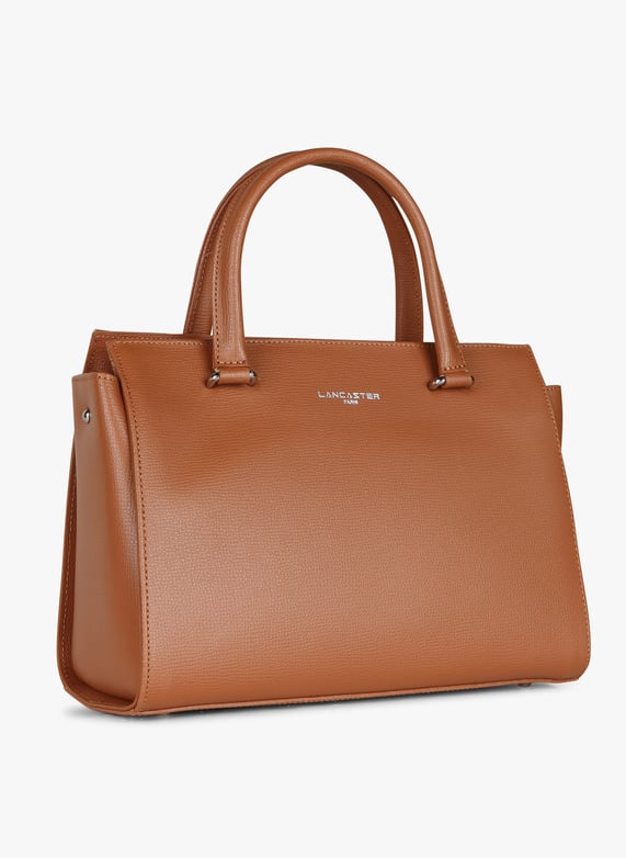 Brown Grained leather tote bag