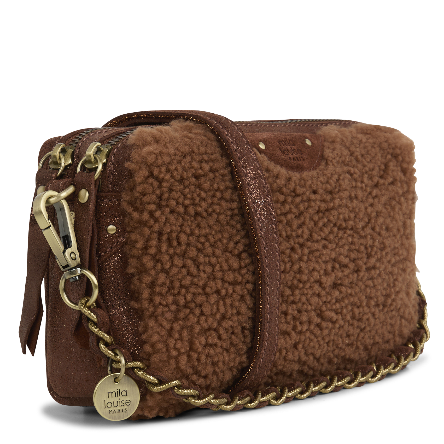 Dori leather shoulder bag MILA LOUISE Brown