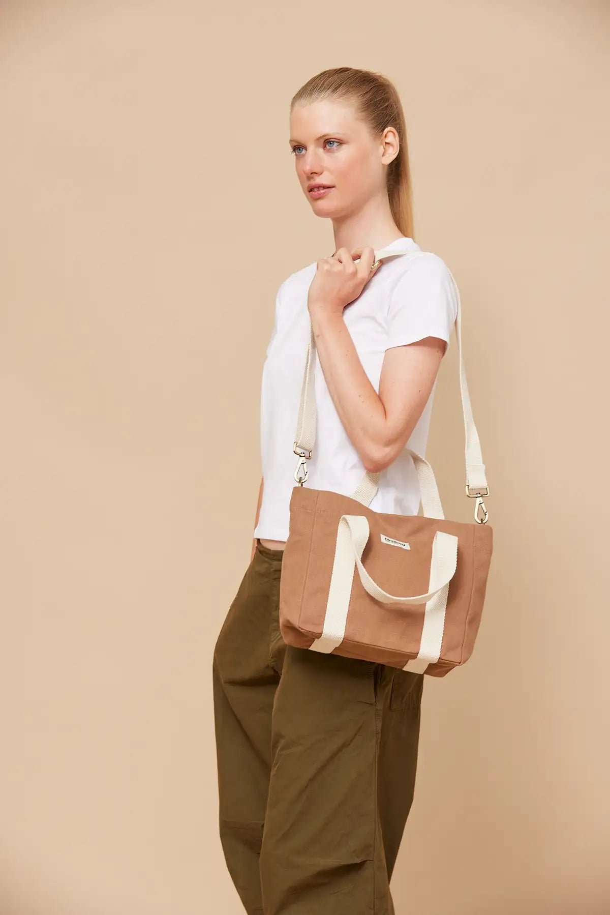 Cotton handbag HINDBAG Brown