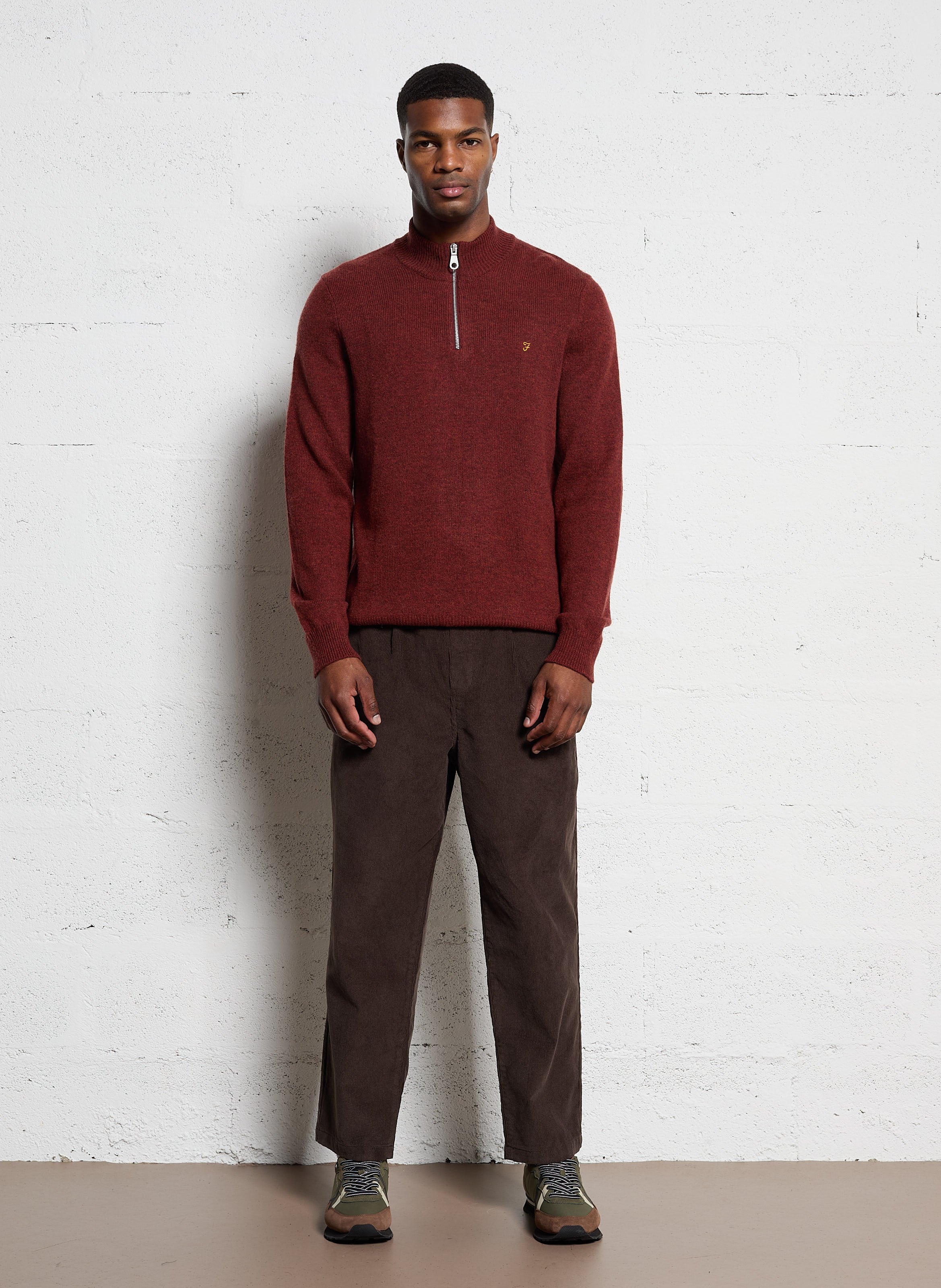 Slim-fit cotton cargo pants FARAH Brown