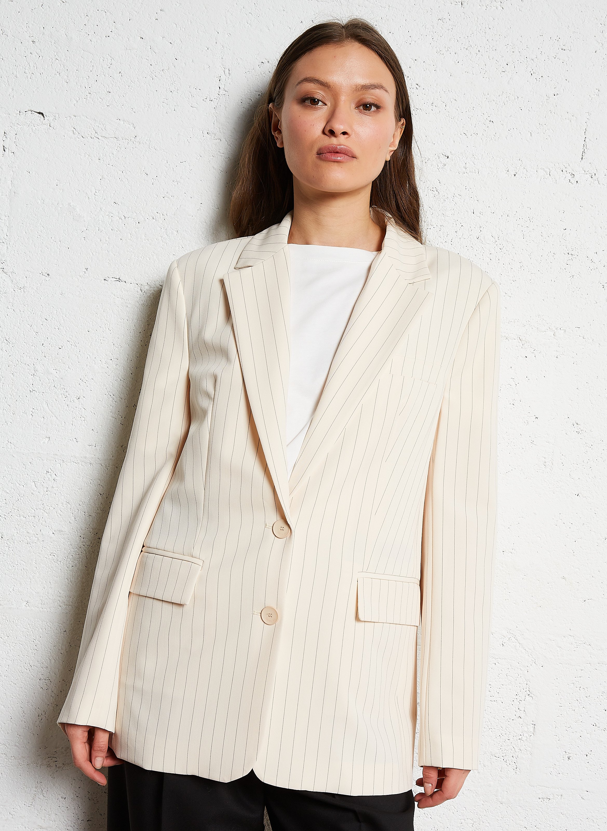 Gestreepte blazer IMPERIAL Wit