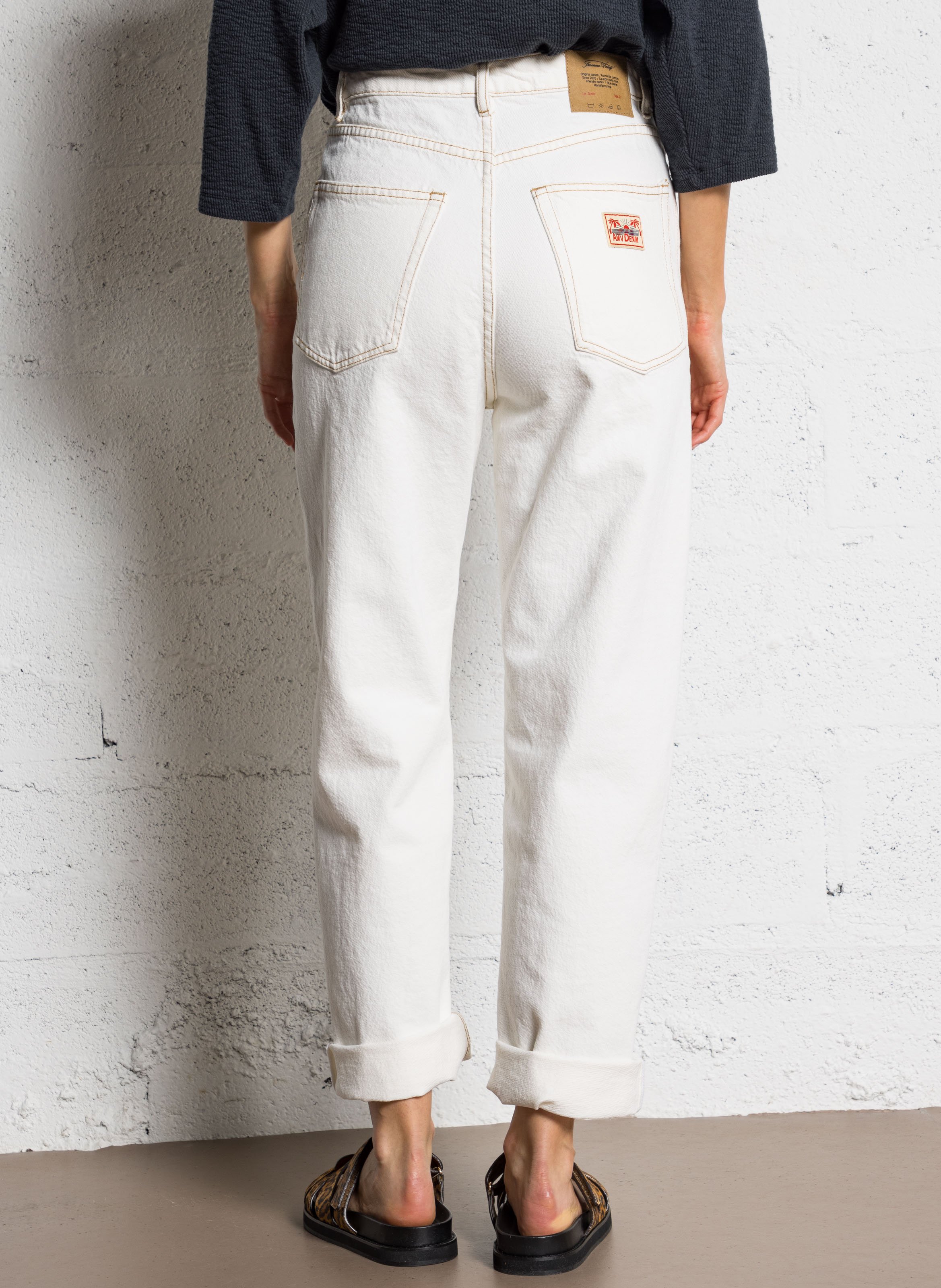 Rechte jeans - gerecyclede katoenblend AMERICAN VINTAGE Wit