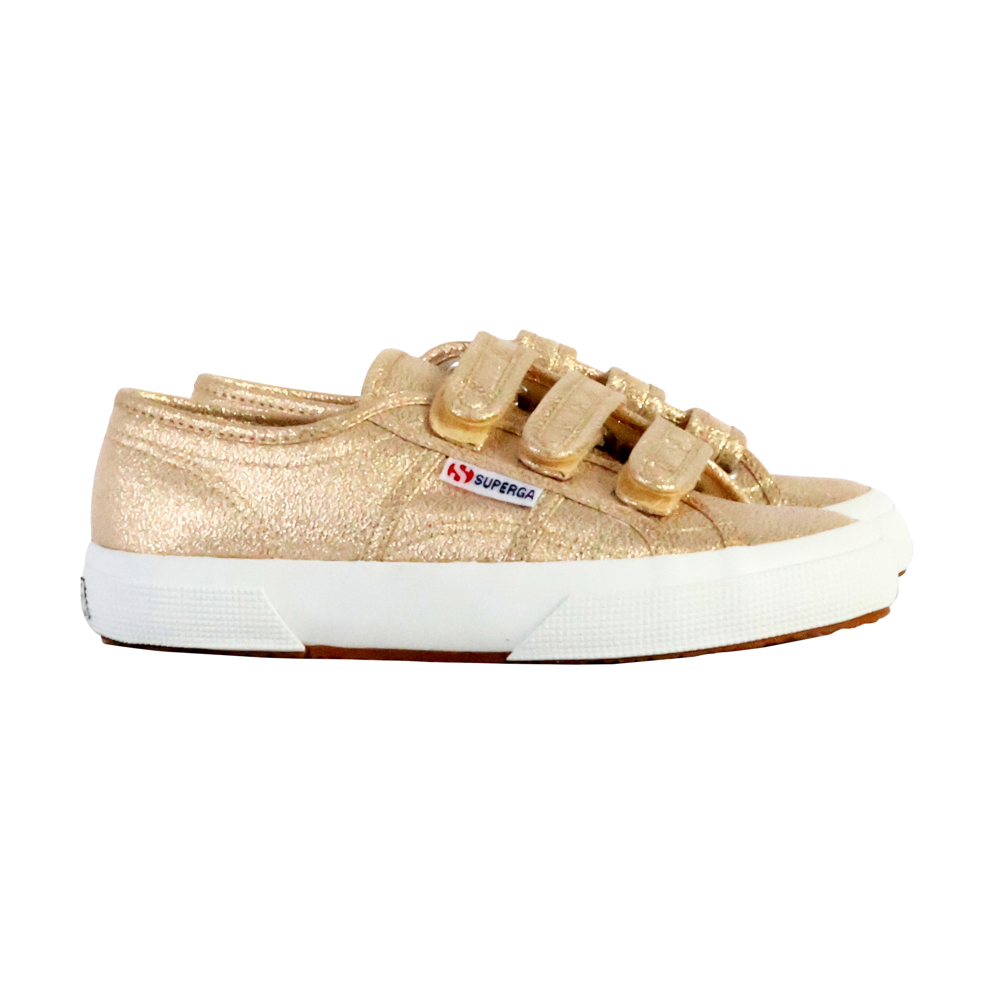 Superga Straps Lame Low-Top Sneakers with Velcro Closure SUPERGA Golden