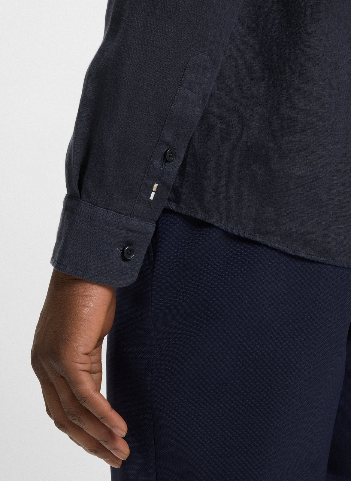 Slim-fit linen shirt BOSS Blue