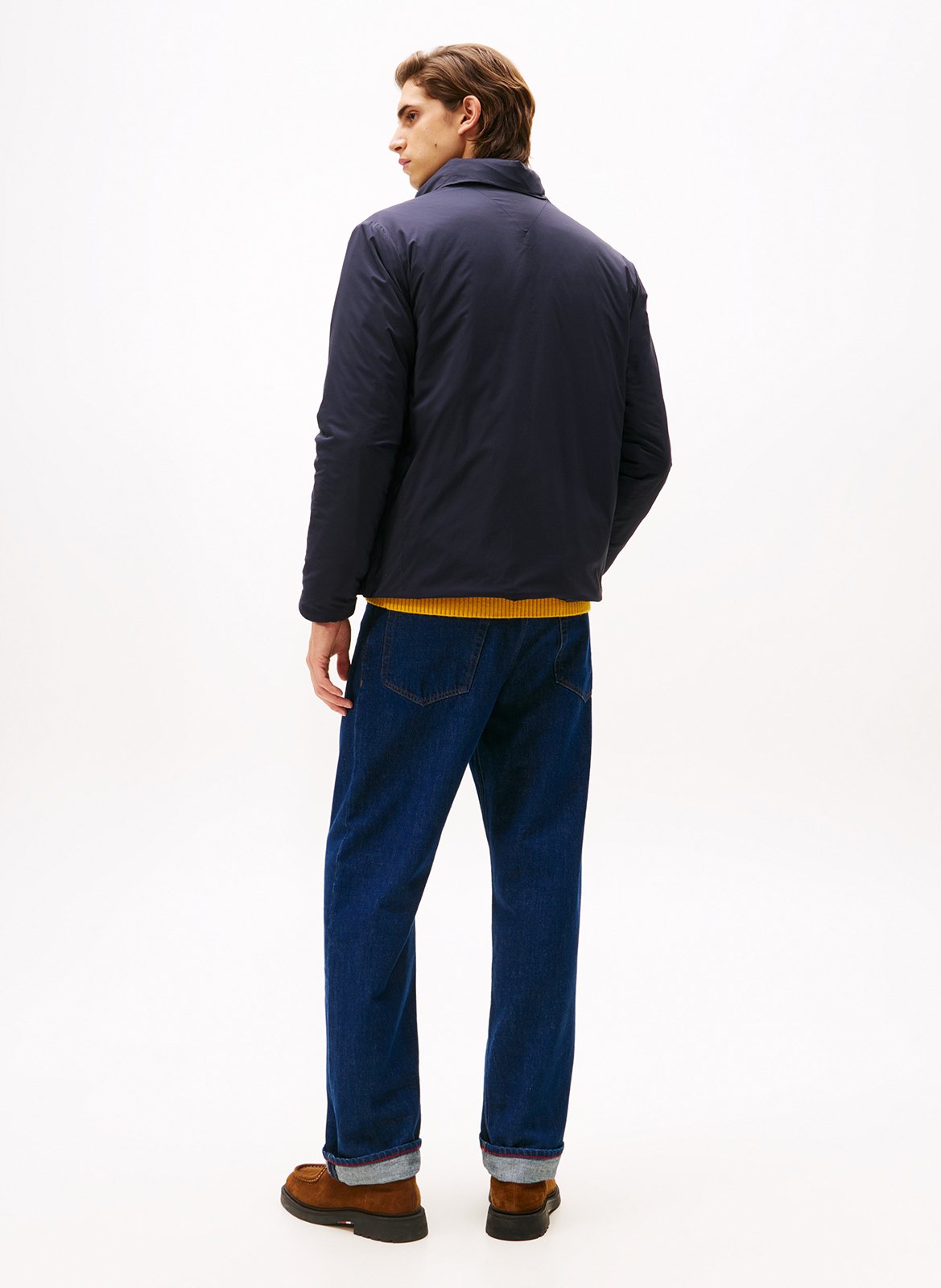 Parka droite en fibres recyclées mélangées TOMMY HILFIGER Bleu