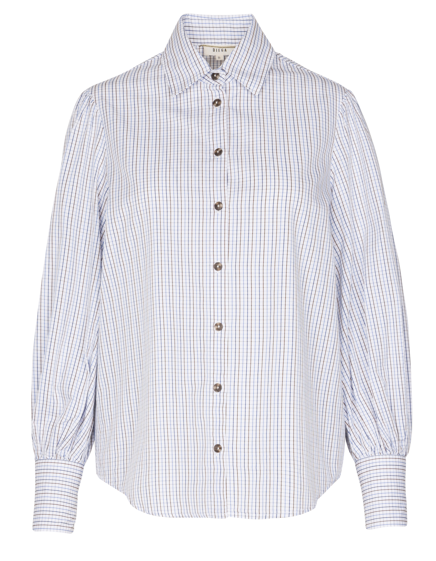 Chemise droite à carreaux DIEGA Marron